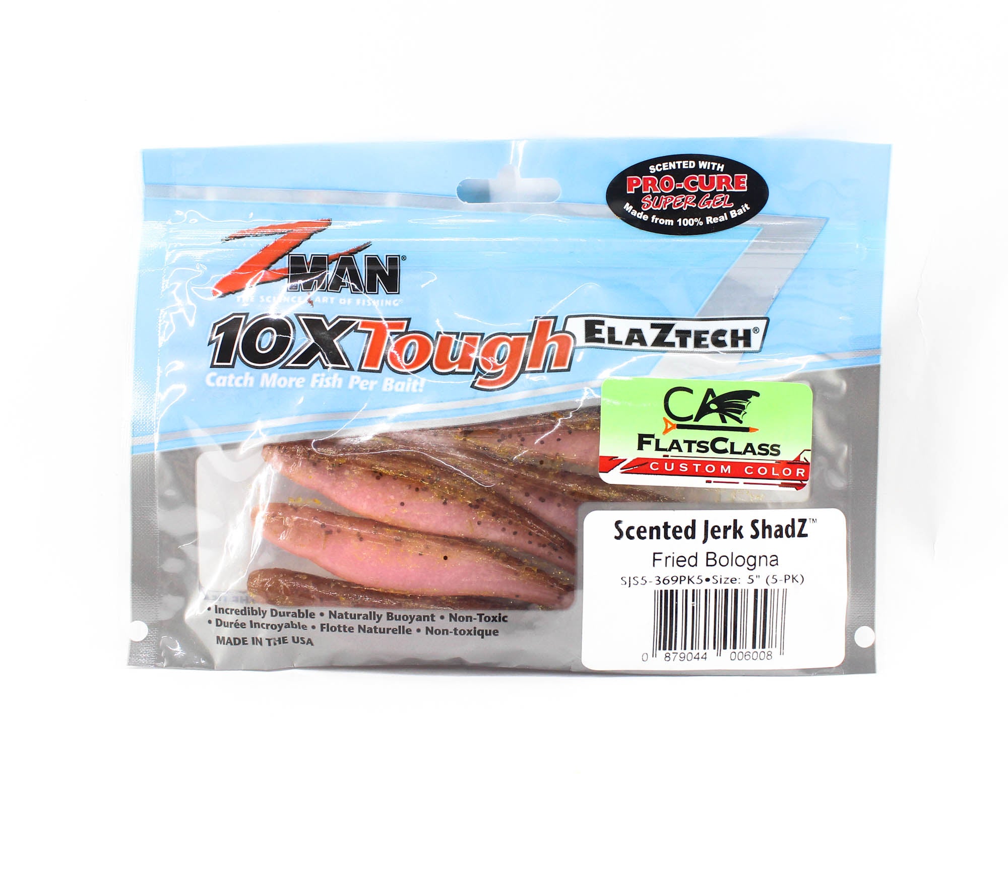 Zman Soft Lure Jerk ShadZ 5 Inch 5/Pack Fried Bologna (6008)