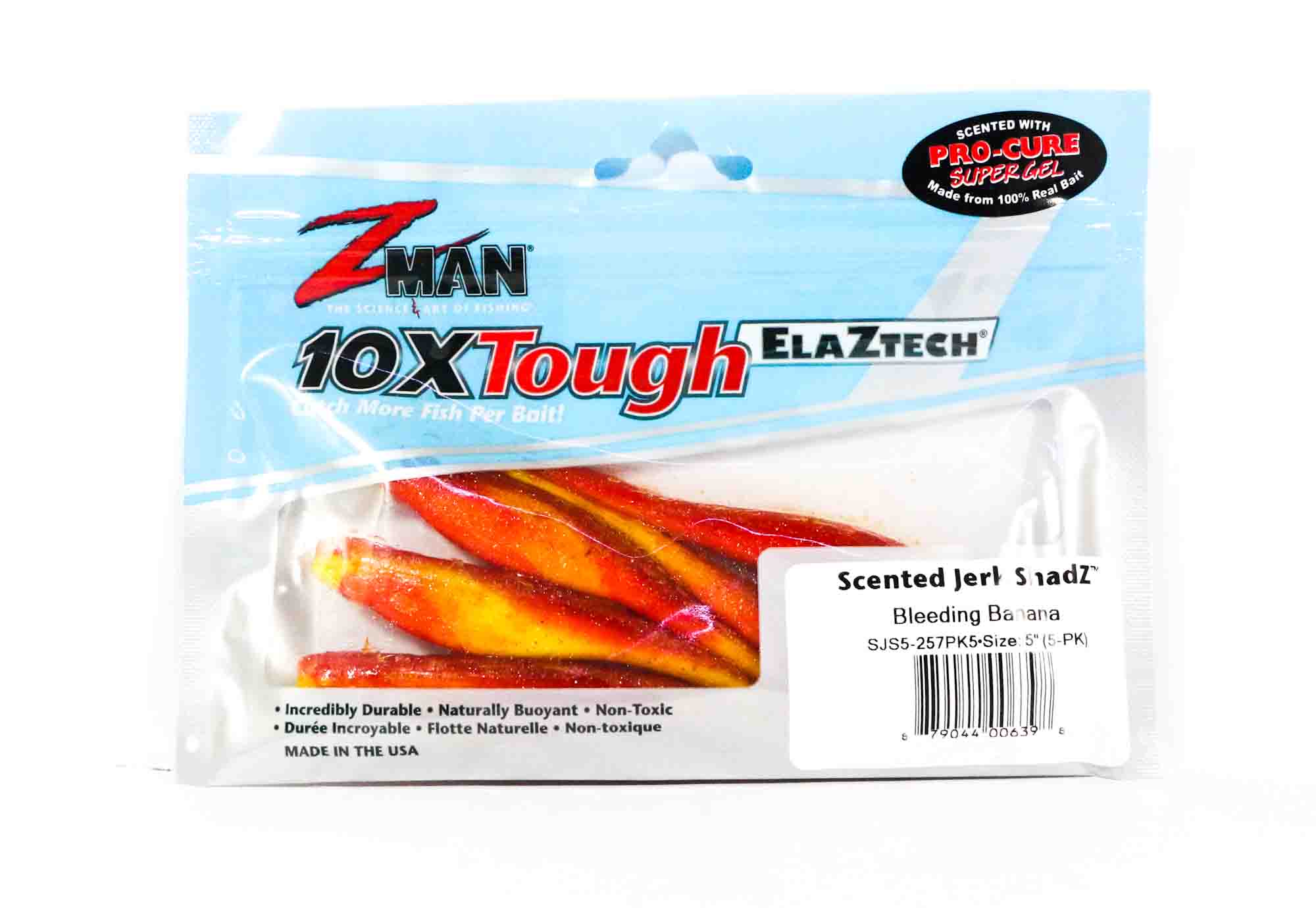 Zman Soft Lure Jerk ShadZ 5 Inch 5/Pack Bleeding Banana (6398)