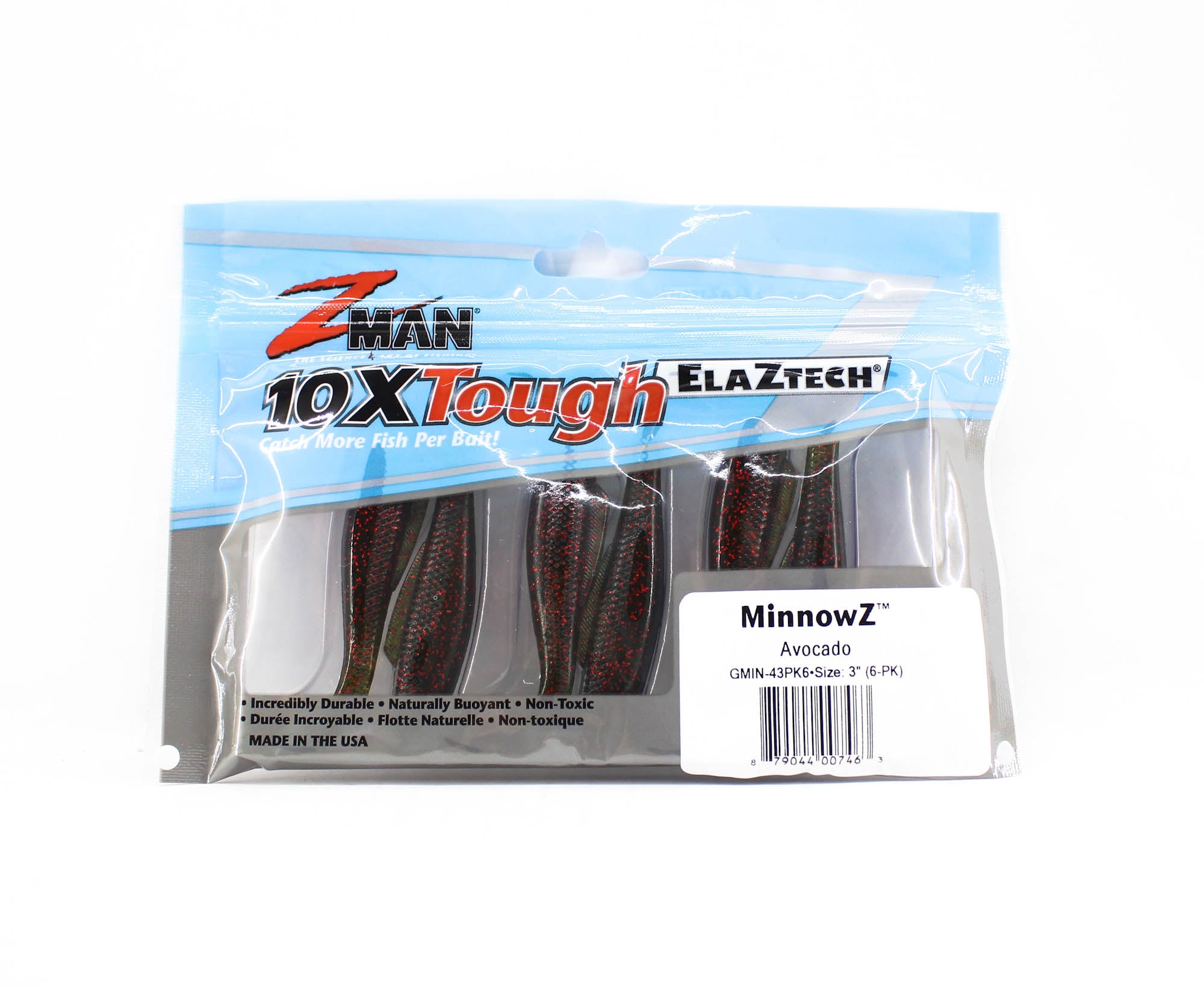 Zman Soft Lure MinnowZ 3 Inch 6/Pack Avocado (7463)