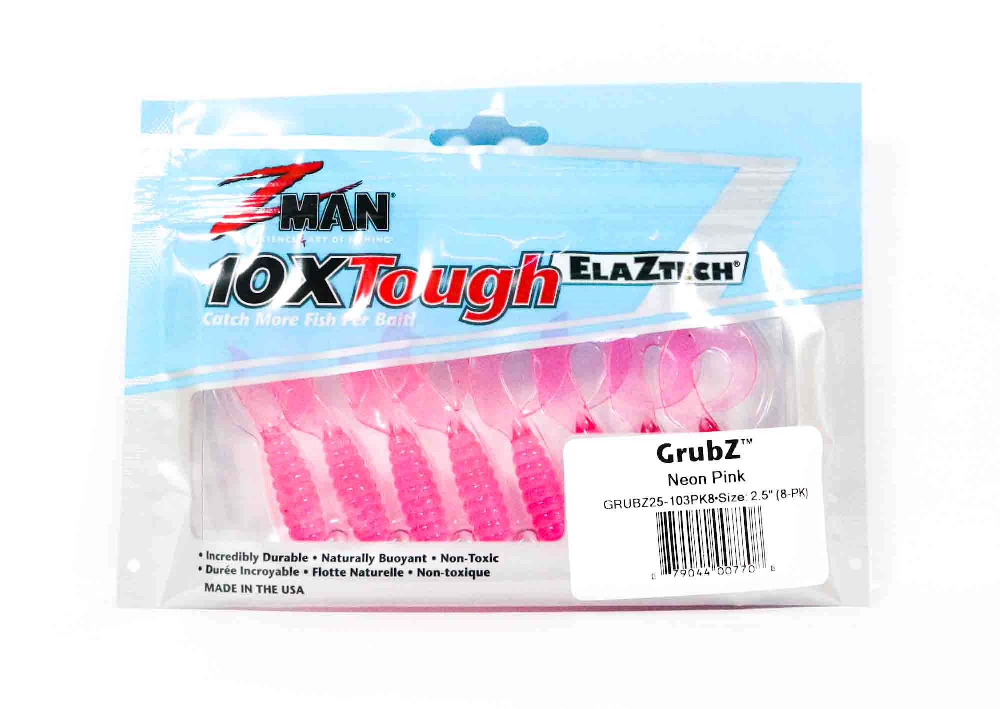 Zman Soft Lure GrubZ 2.5 Inch 8/Pack Neon Pink (7708)