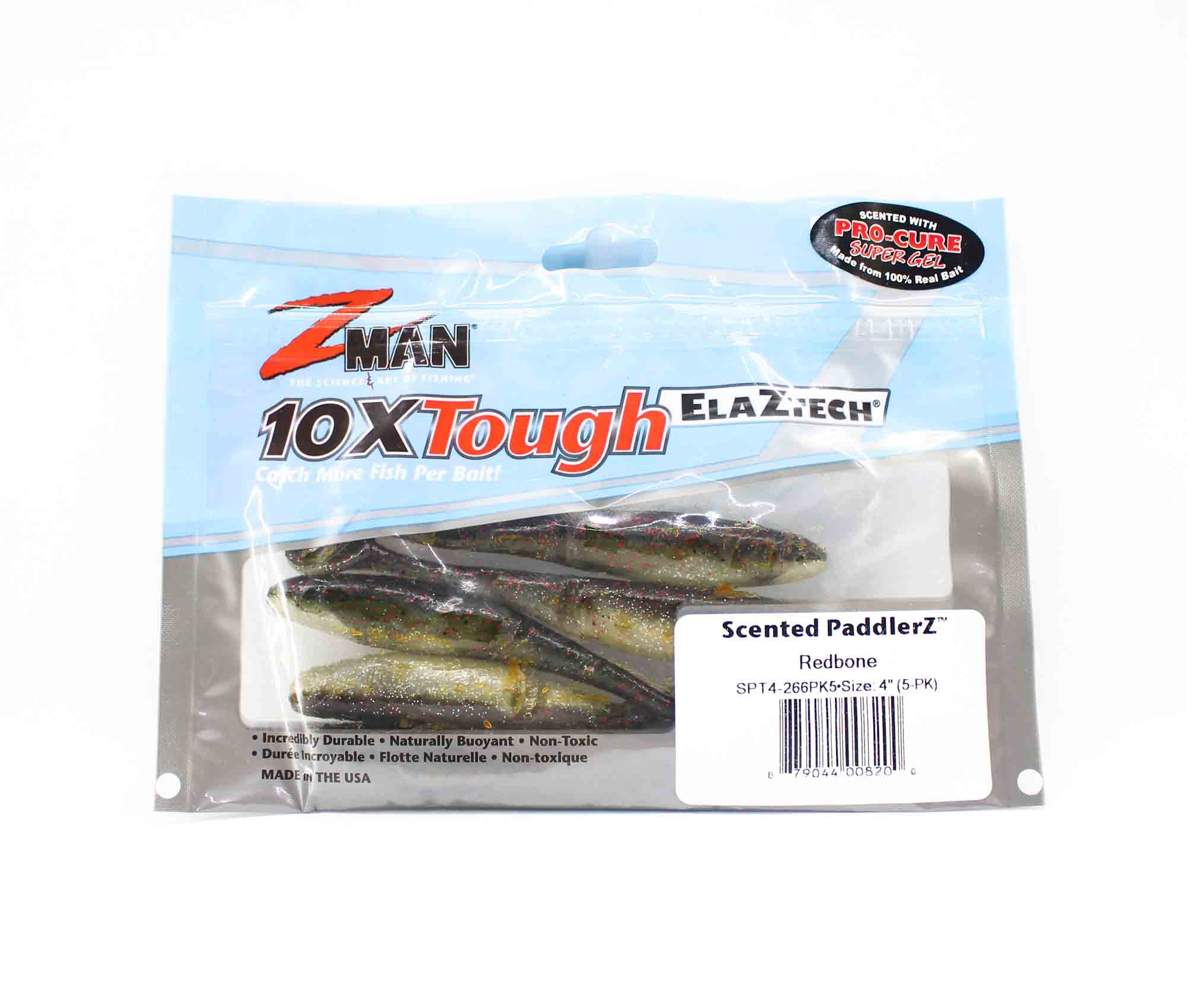 Zman Soft Lure Scented PaddlerZ 4 Inch 5/Pack Red Bone (8200)