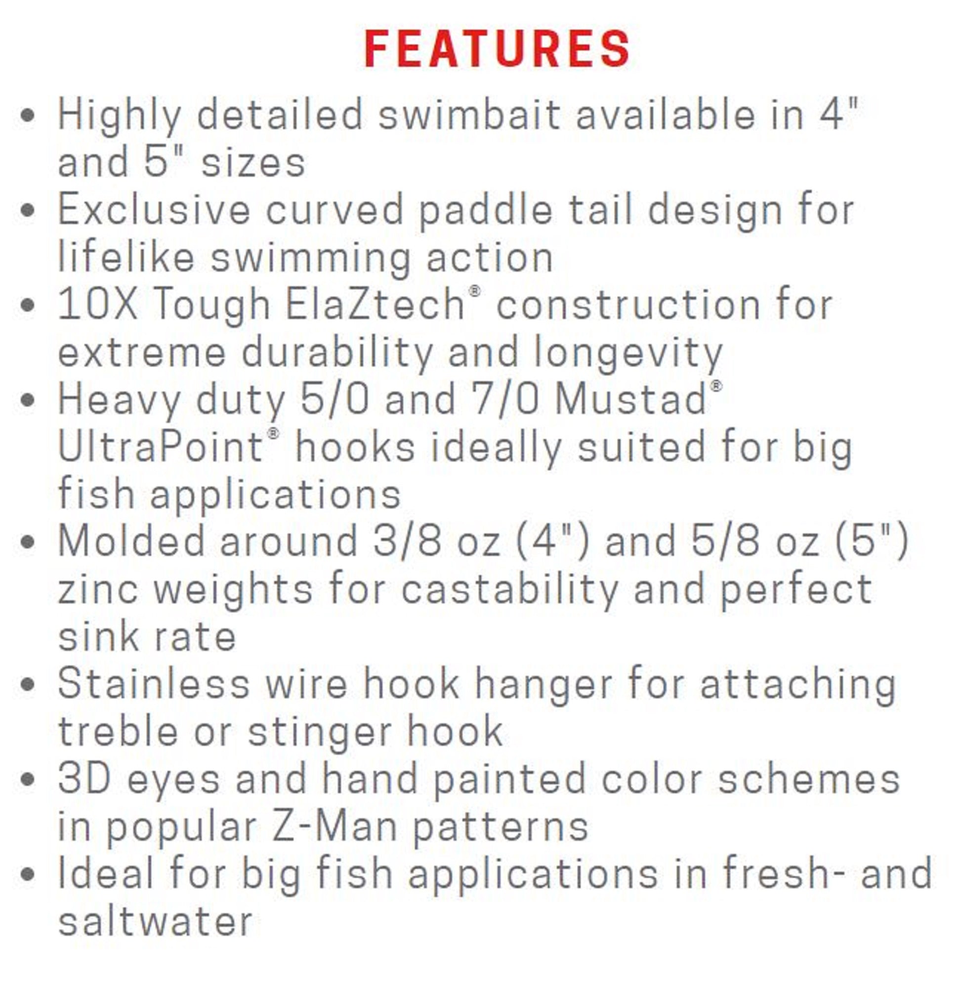 Zman Soft Lure Herculez Swimbait 5 Inch Sexy Mullet (8293)