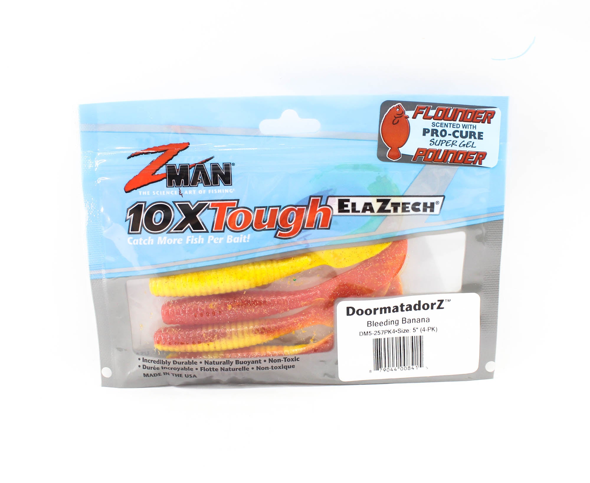 Zman Soft Lure DoormatadorZ 5 Inch 4/Pack Bleeding Banana (8415)