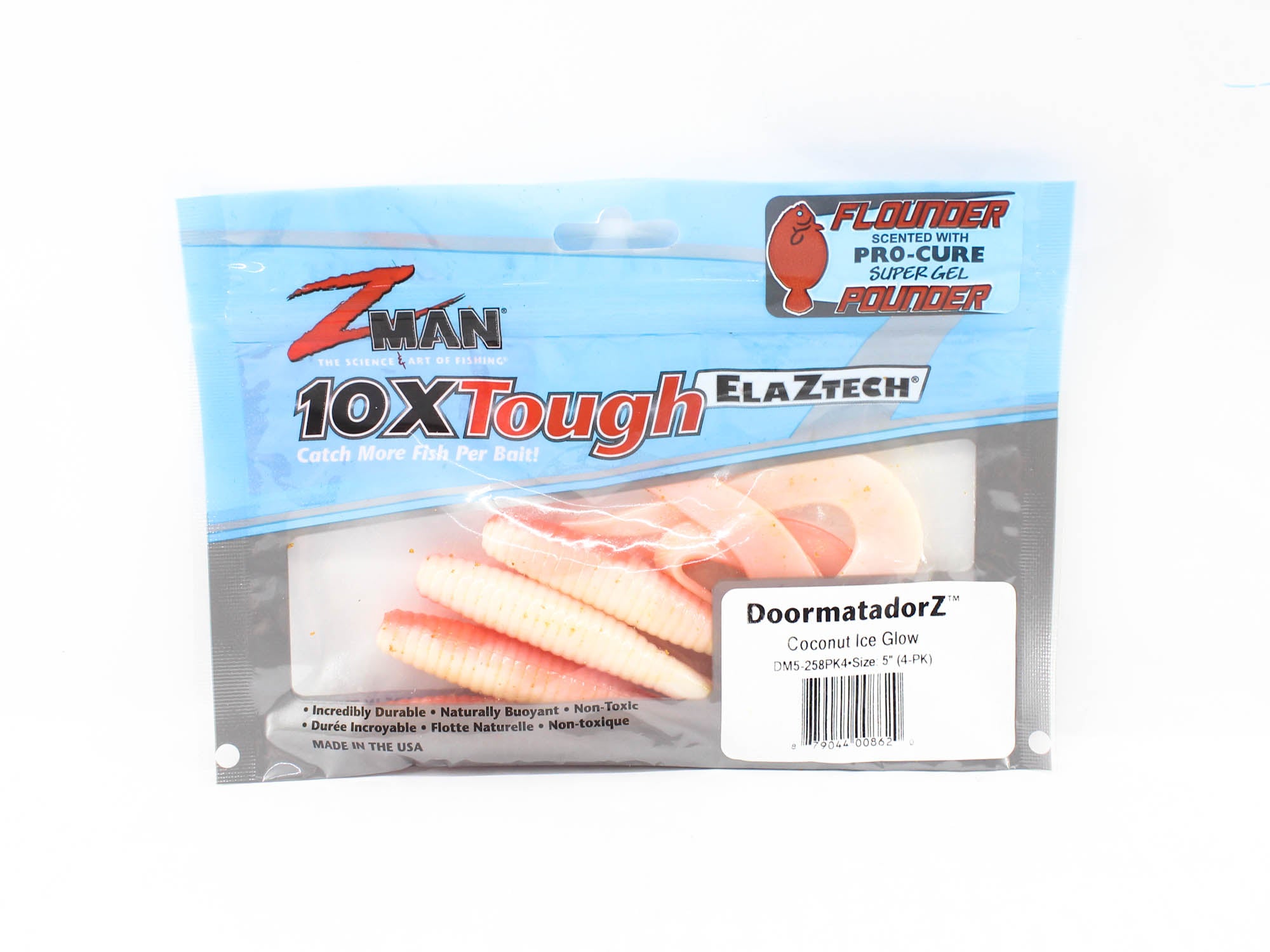 Zman Soft Lure DoormatadorZ 5 Inch 4/Pack Coconut Ice (8620)