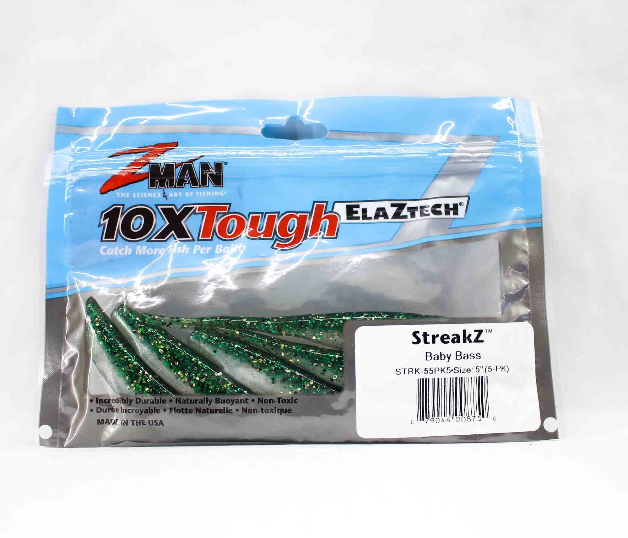 Zman Soft Lure StreakZ 5 Inch 5/Pack Baby Bass (8750)