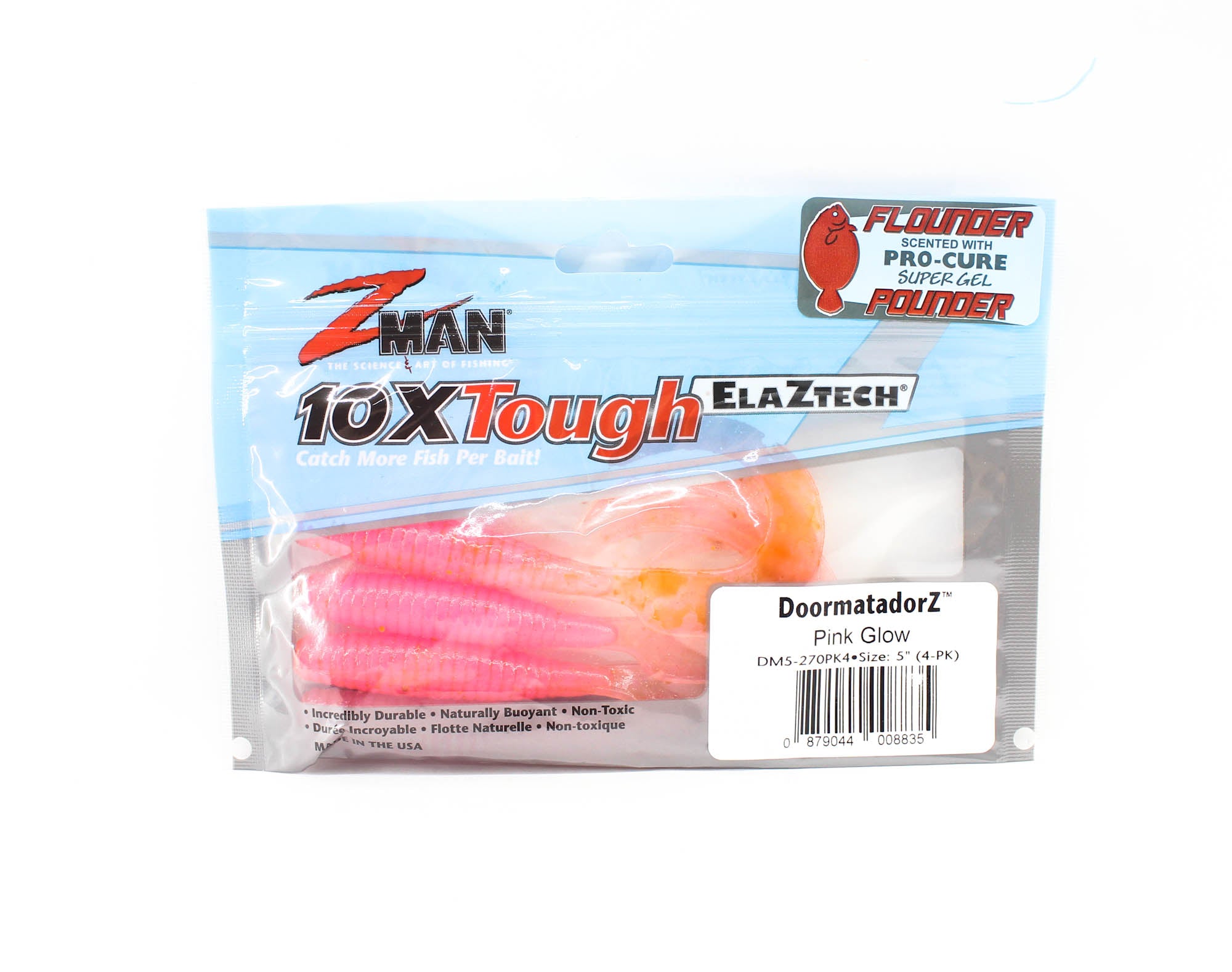 Zman Soft Lure DoormatadorZ 5 Inch 4/Pack Pink Glow (8835)