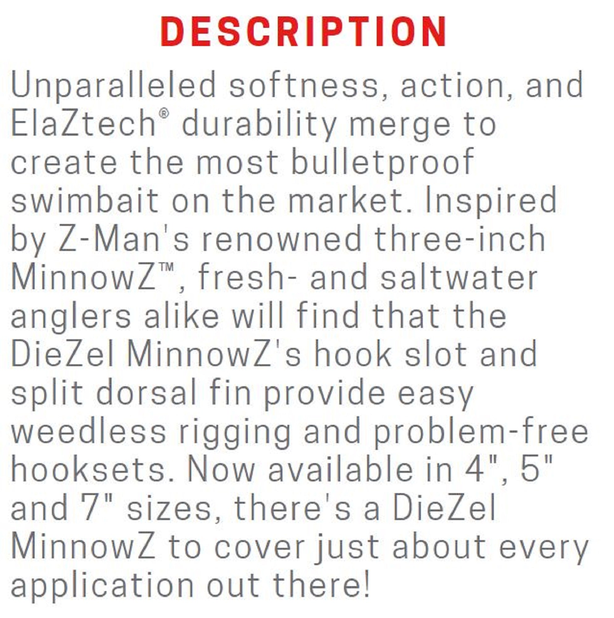 Zman Soft Lure Diezel MinnowZ 4 Inch 5/Pack Fire Craw (9412)