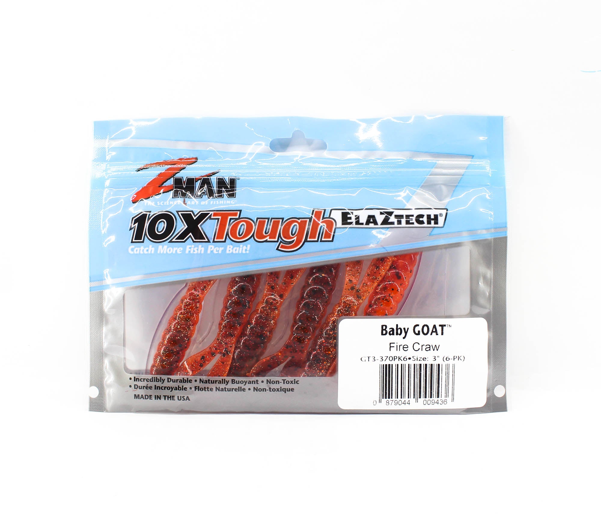 Zman Soft Lure Baby Goat 3 Inch 6/Pack Fire Craw (9436)