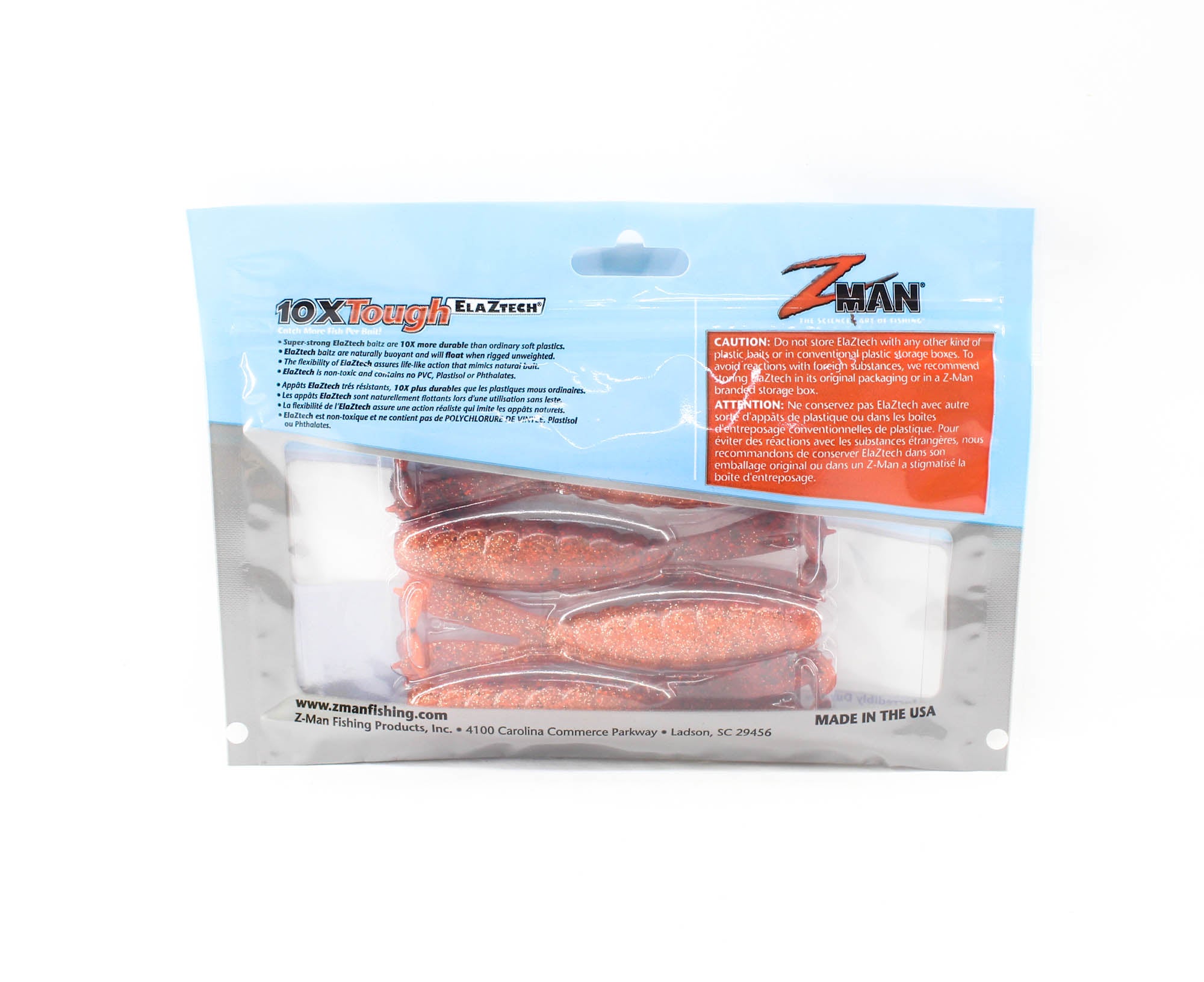 Zman Soft Lure Goat 3.75 Inch 4/Pack Fire Craw (9443)