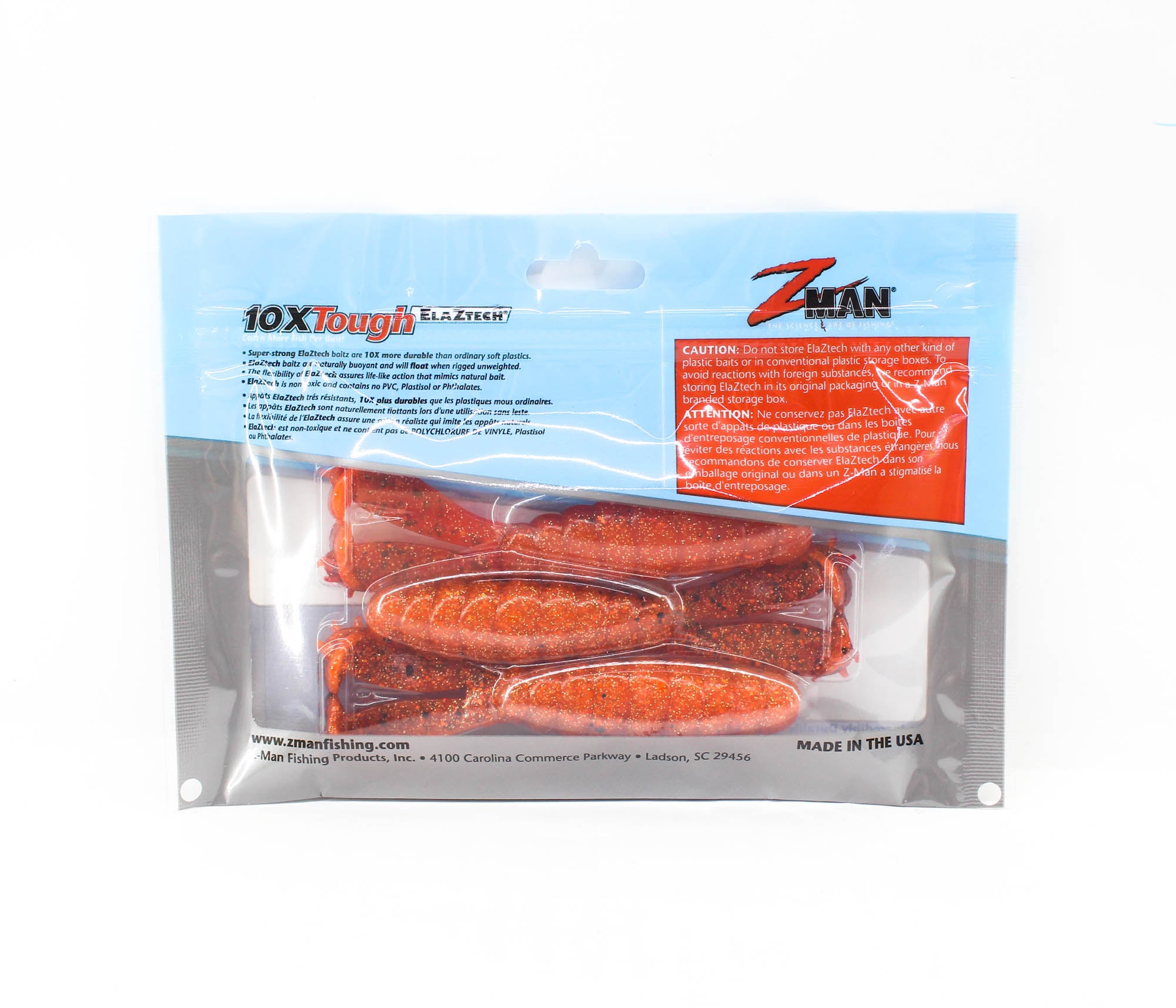 Zman Soft Lure Billy Goat 4.25 Inch 3/Pack Fire Craw (9450)