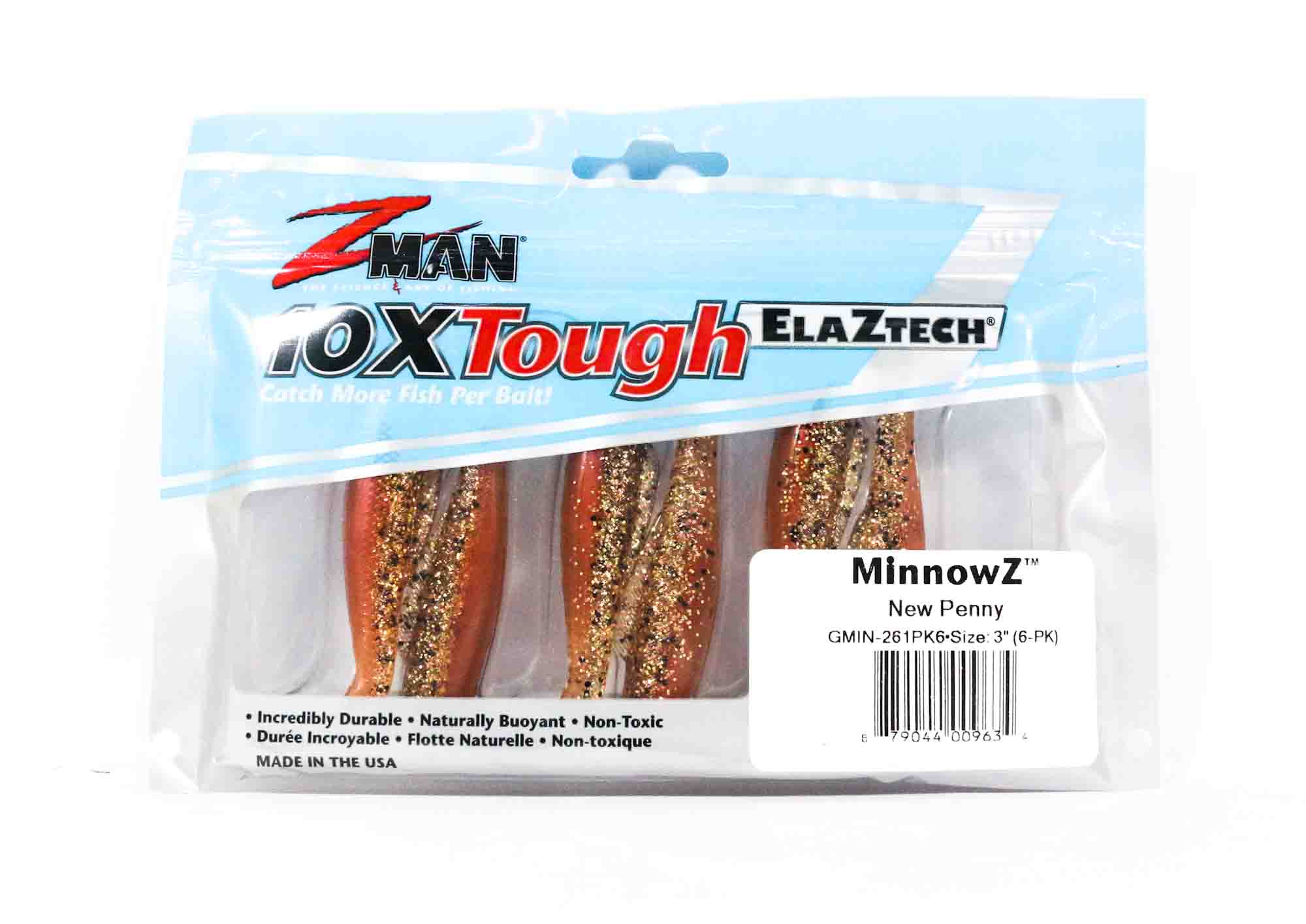 Zman Soft Lure MinnowZ 3 Inch 6/Pack New Penny (9634)