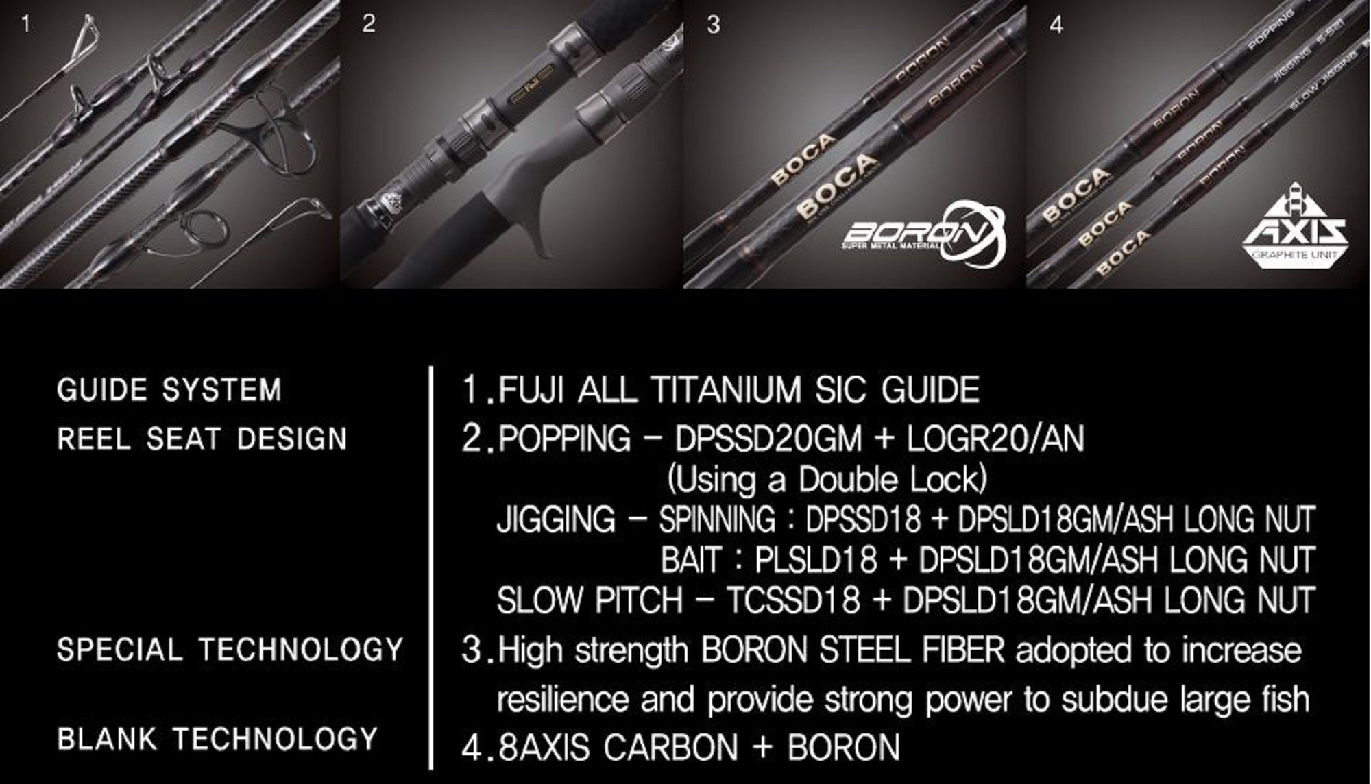 NS Black Hole Rod Baitcast Boca Boron Jigging B-521 JIGGING (7315)