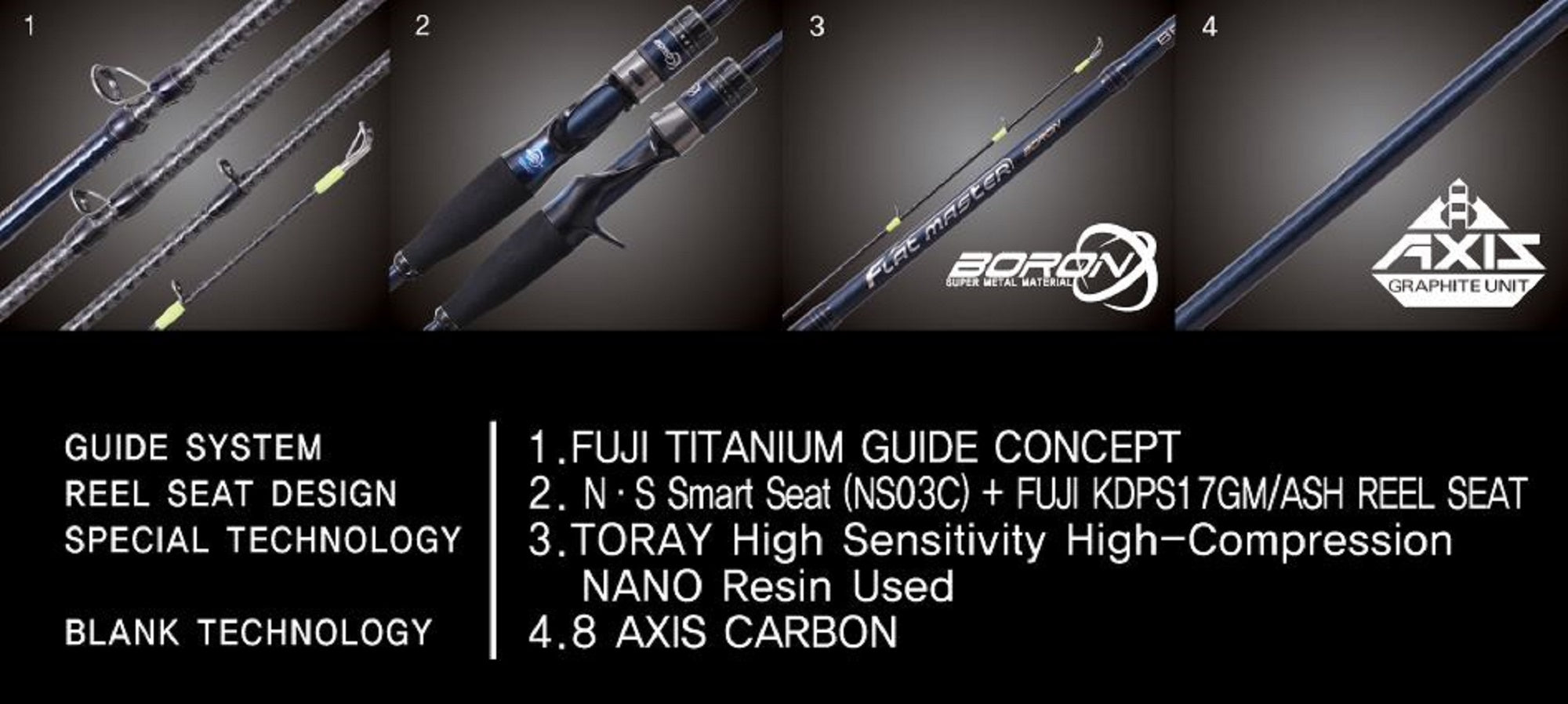 NS Black Hole Rod Baitcast Flat Master Boron B64-30 (8398)