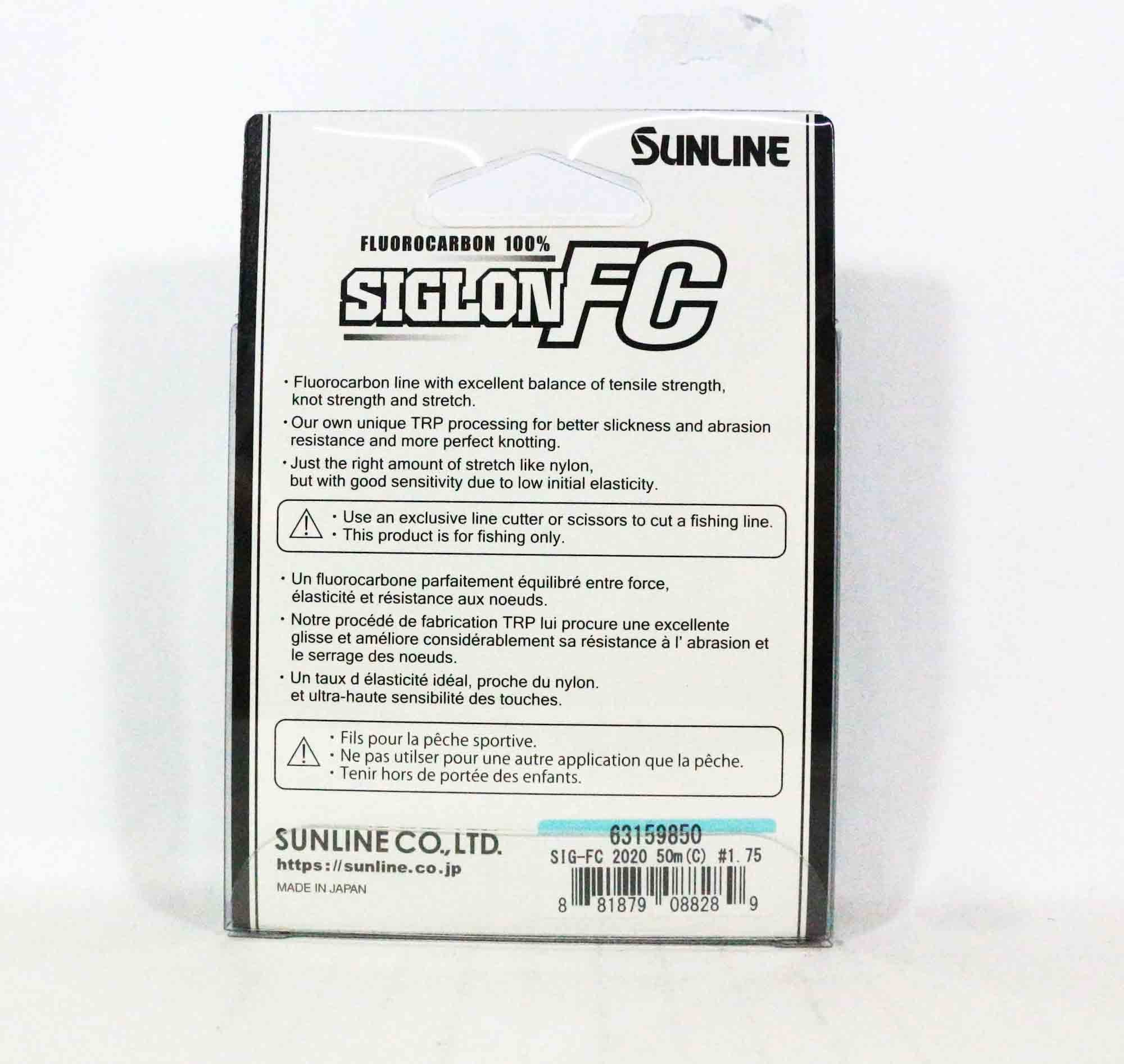 Sunline Fluorocarbon Leader Siglon FC 100% 50m 12lb Diameter 0.29mm (8302)