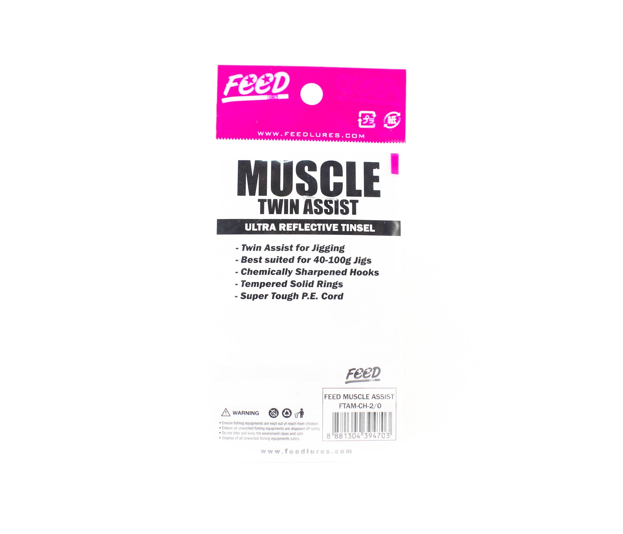 Feed FTAM-CH 2/0 Muscle Chart Twin Assist Hooks Size 2/0 2 set (4703)