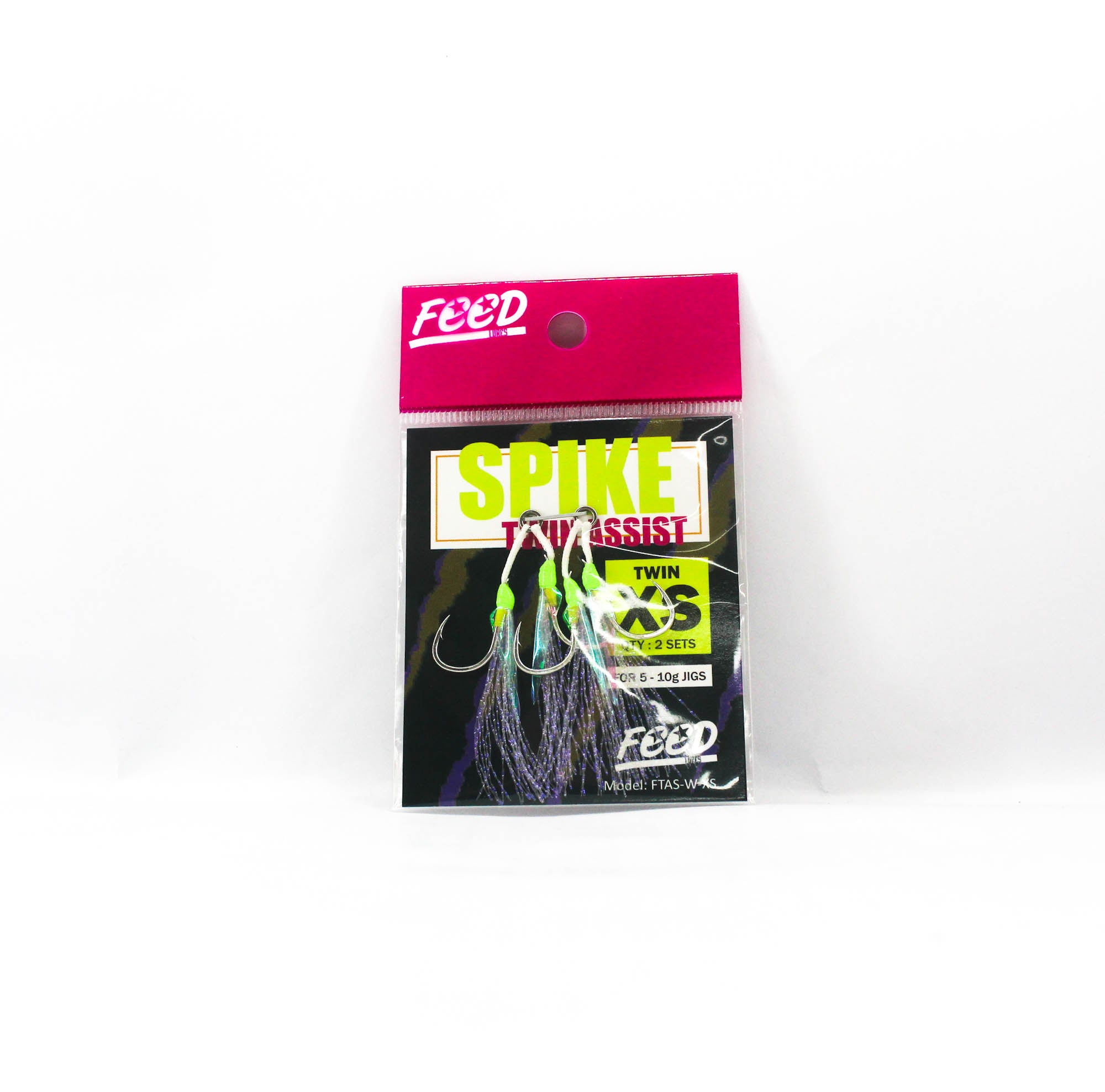 Feed FTAS-W-XS Spike White Twin Assist Hooks Size XS (6011)