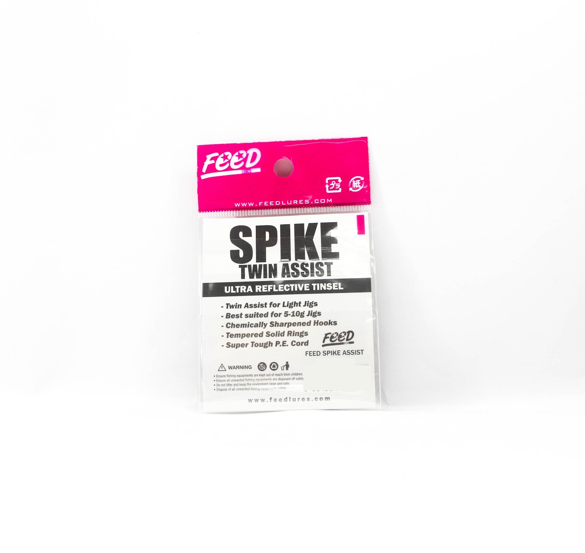 Feed FTAS-W-XS Spike White Twin Assist Hooks Size XS (6011)