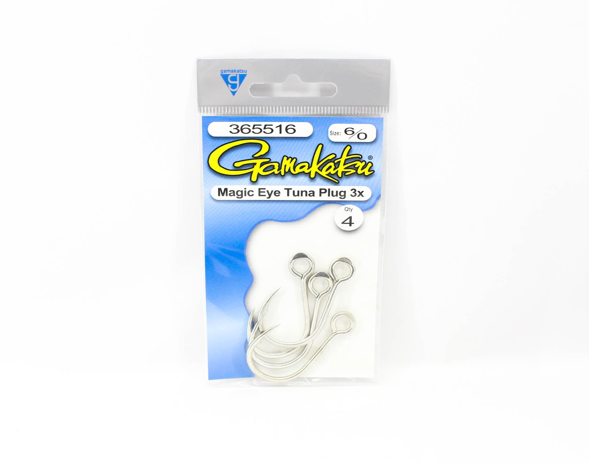 Gamakatsu 365516 Tuna Plug Magic Eye Hook 3X Size 6/0 , 4 per pack (3090)