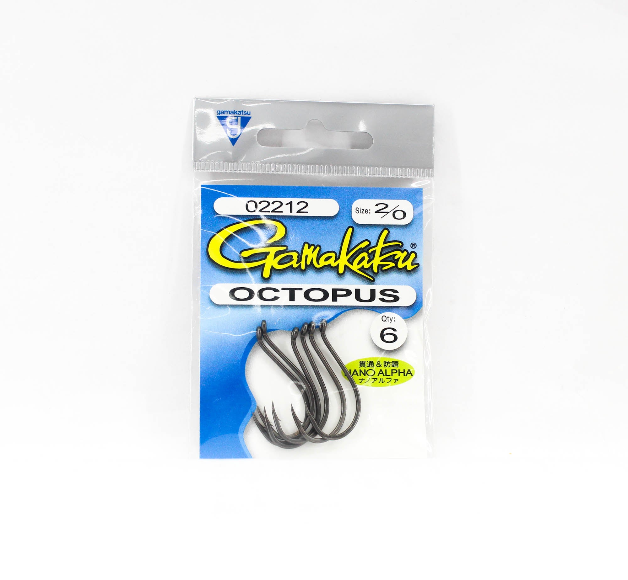 Gamakatsu Octopus Hook Nano Alpha Size 2/0, 6 Per Pack (5087)