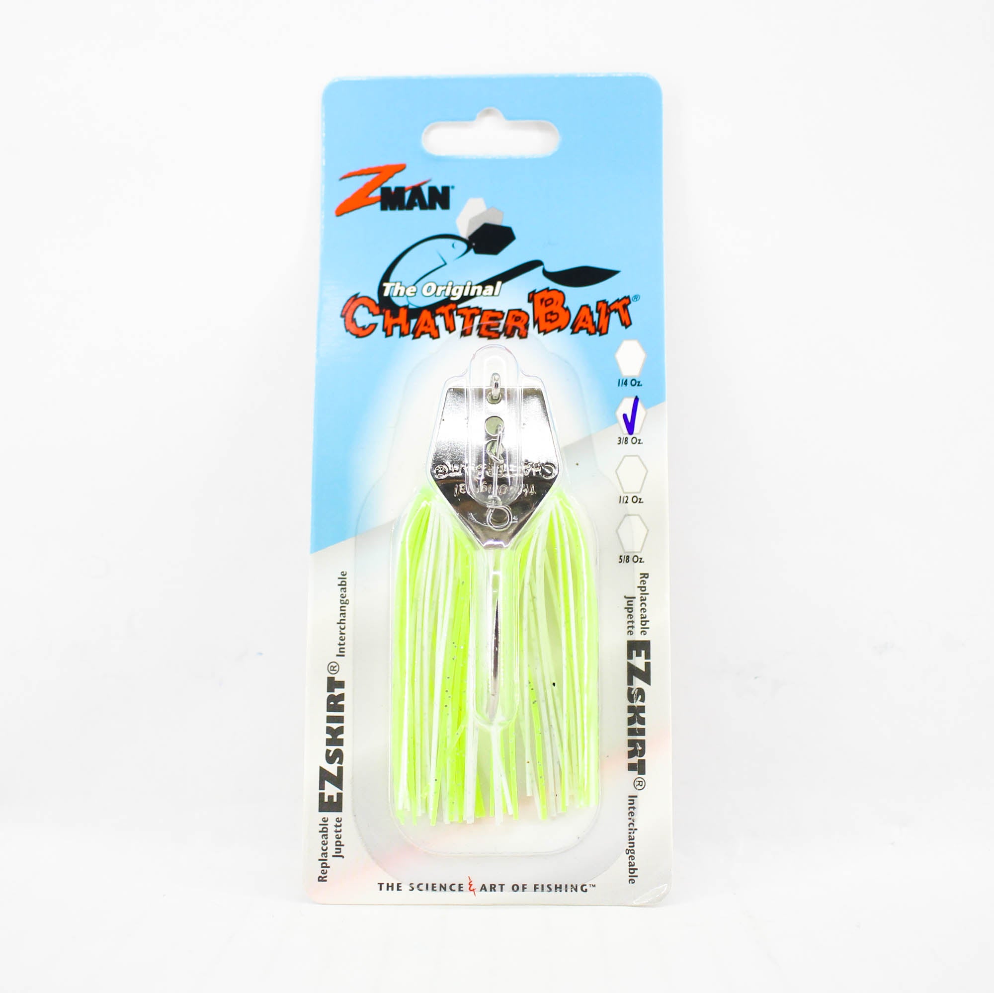 Zman Chatterbait 3/8 oz Sinking Lure Chart White (0096)