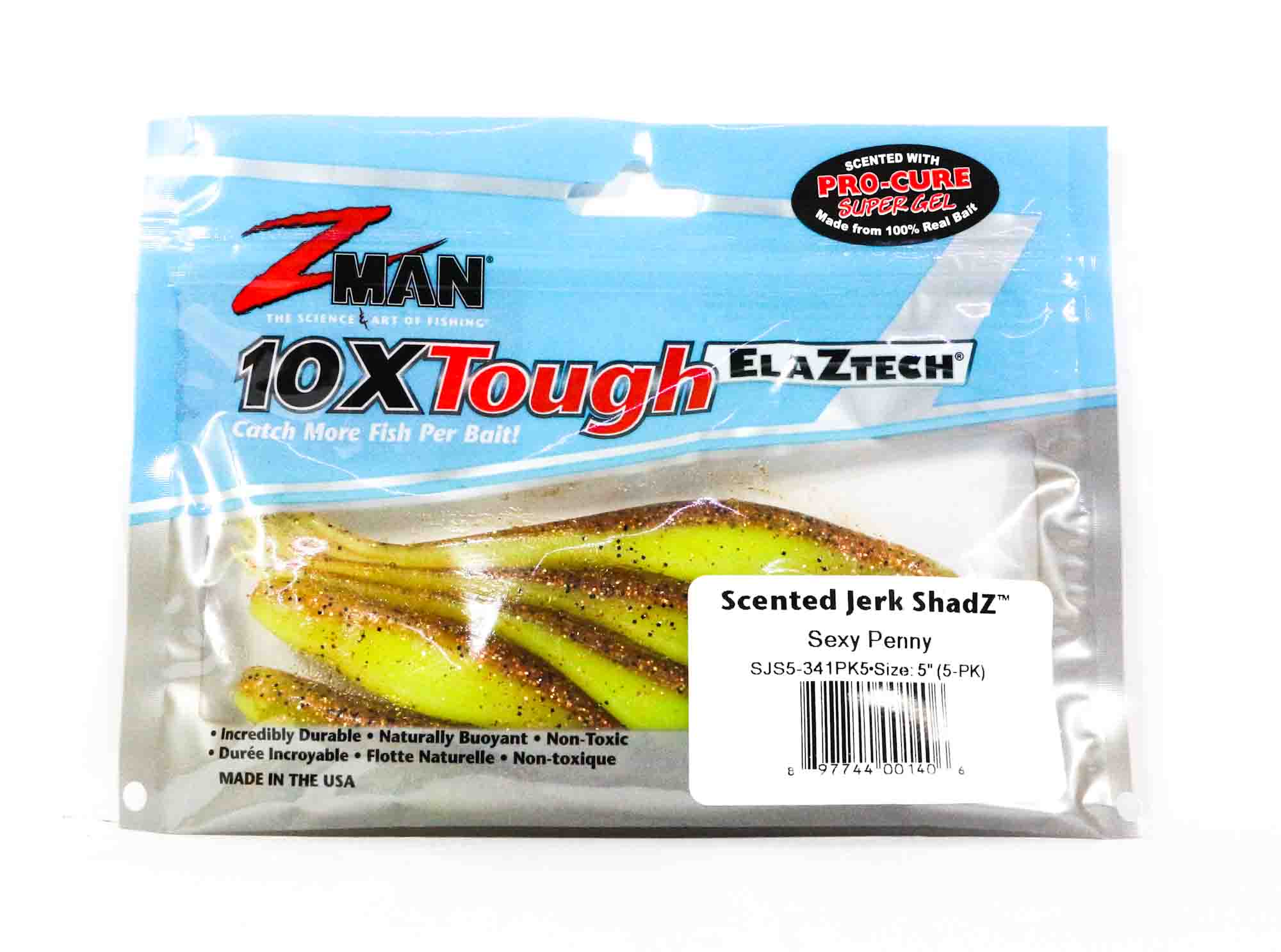 Zman Soft Lure Jerk ShadZ 5 Inch 5/Pack Sexy Penny (1406)