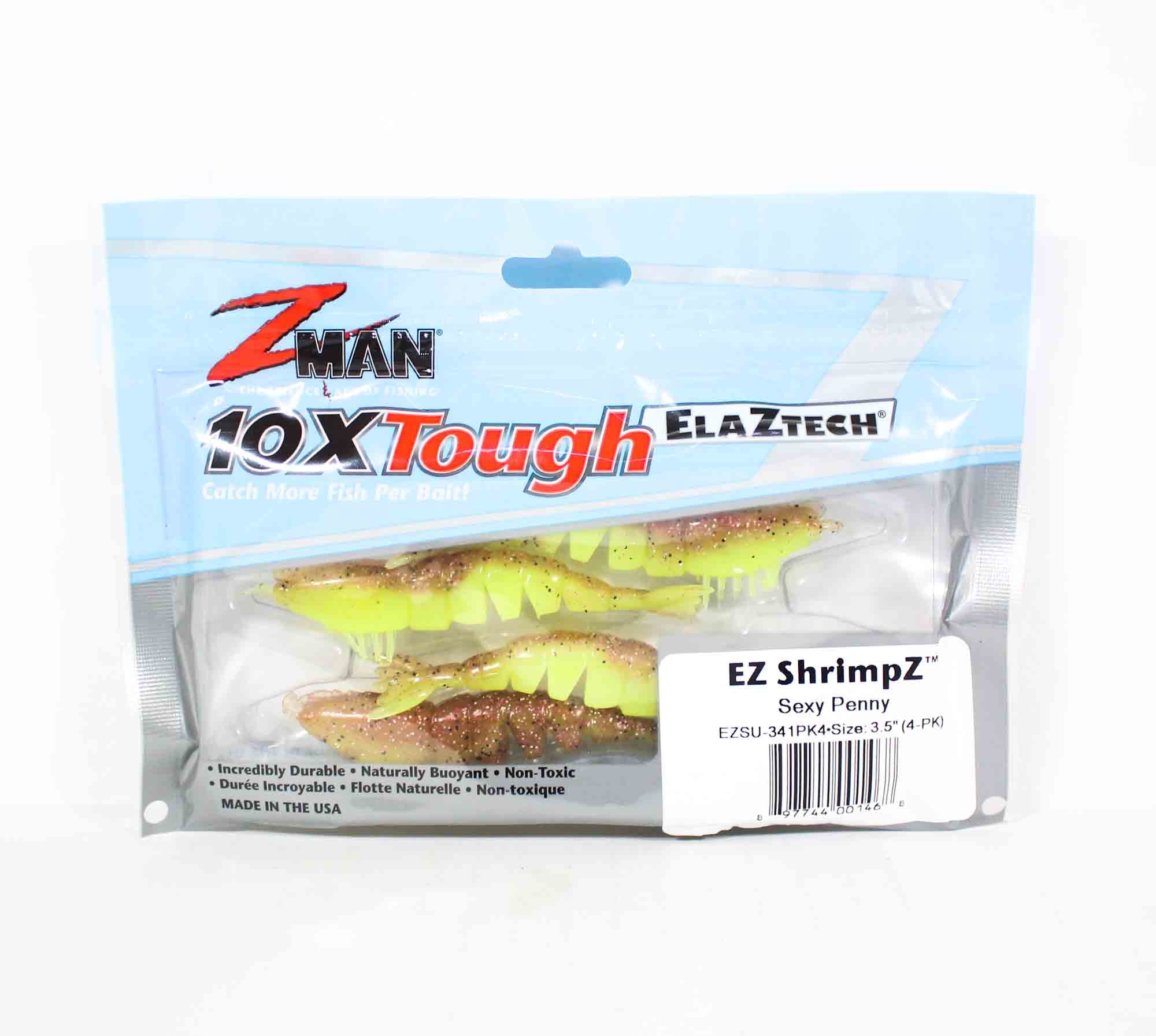 Zman Soft Lure Shrimpz 3.5 Inch 4/Pack Sexy Penny (1468)