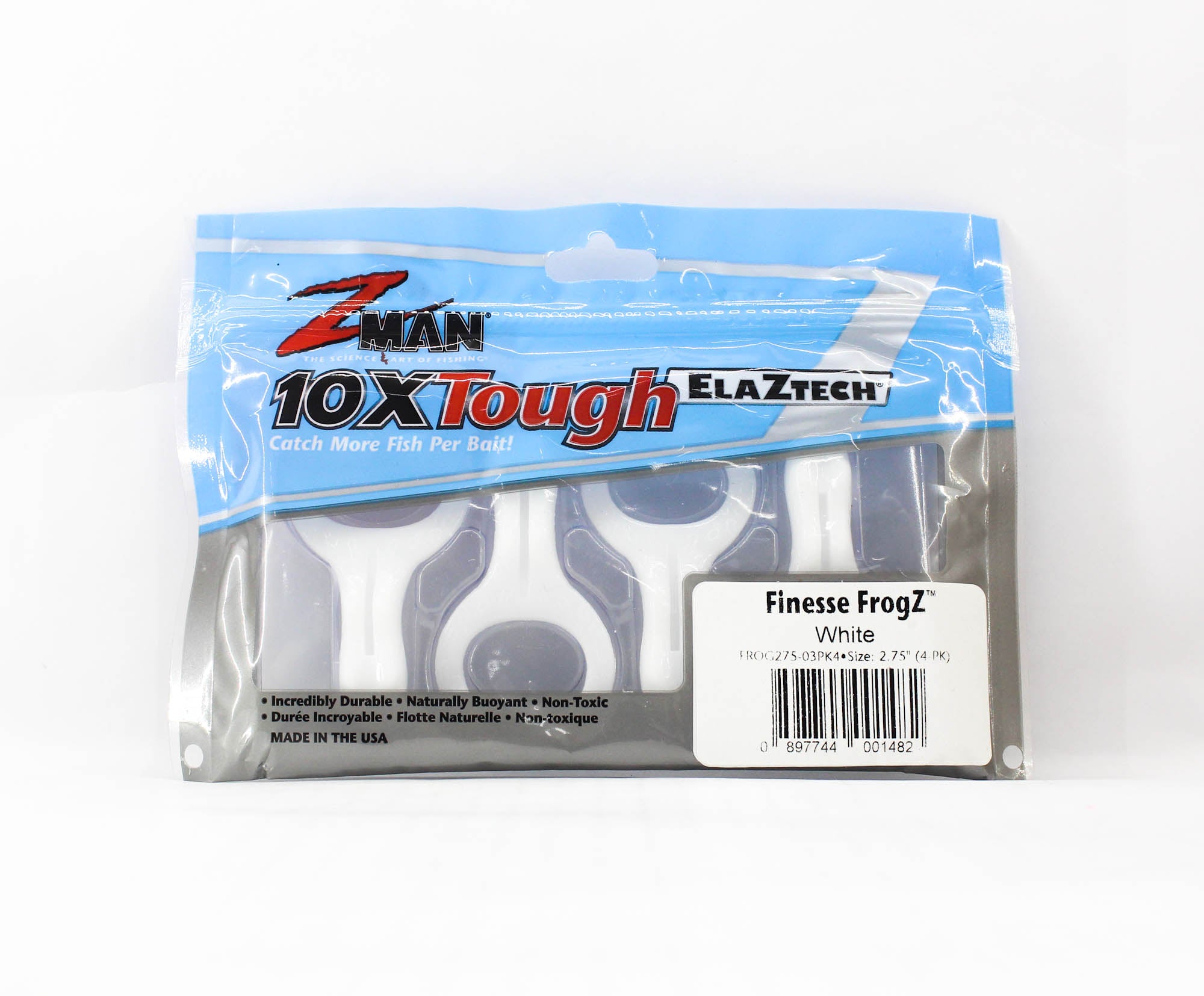 Zman Soft Lure Finesse FrogZ 2.75 Inch 4/Pack White (1482)