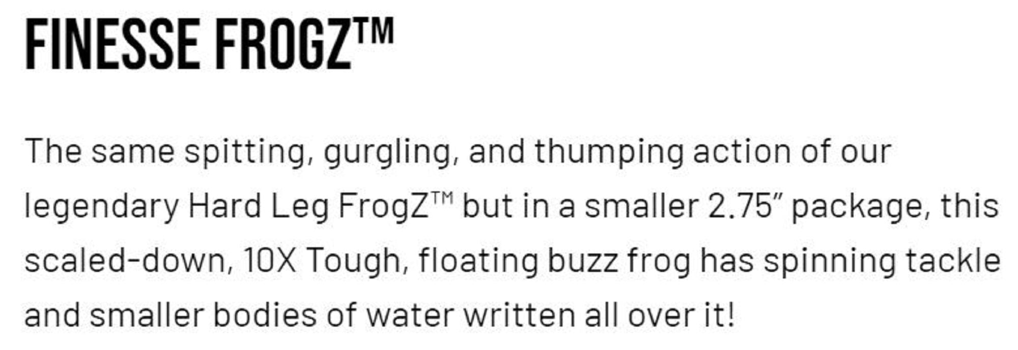 Zman Soft Lure Finesse FrogZ 2.75 Inch 4/Pack White (1482)