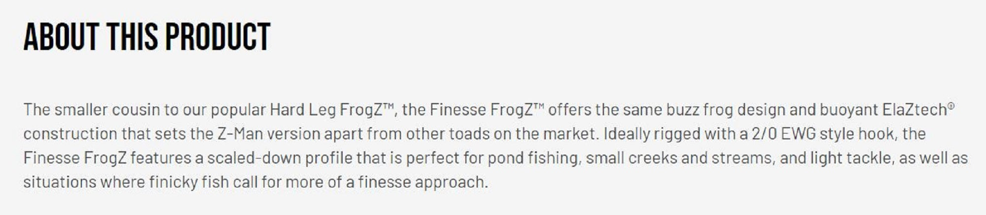 Zman Soft Lure Finesse FrogZ 2.75 Inch 4/Pack White (1482)