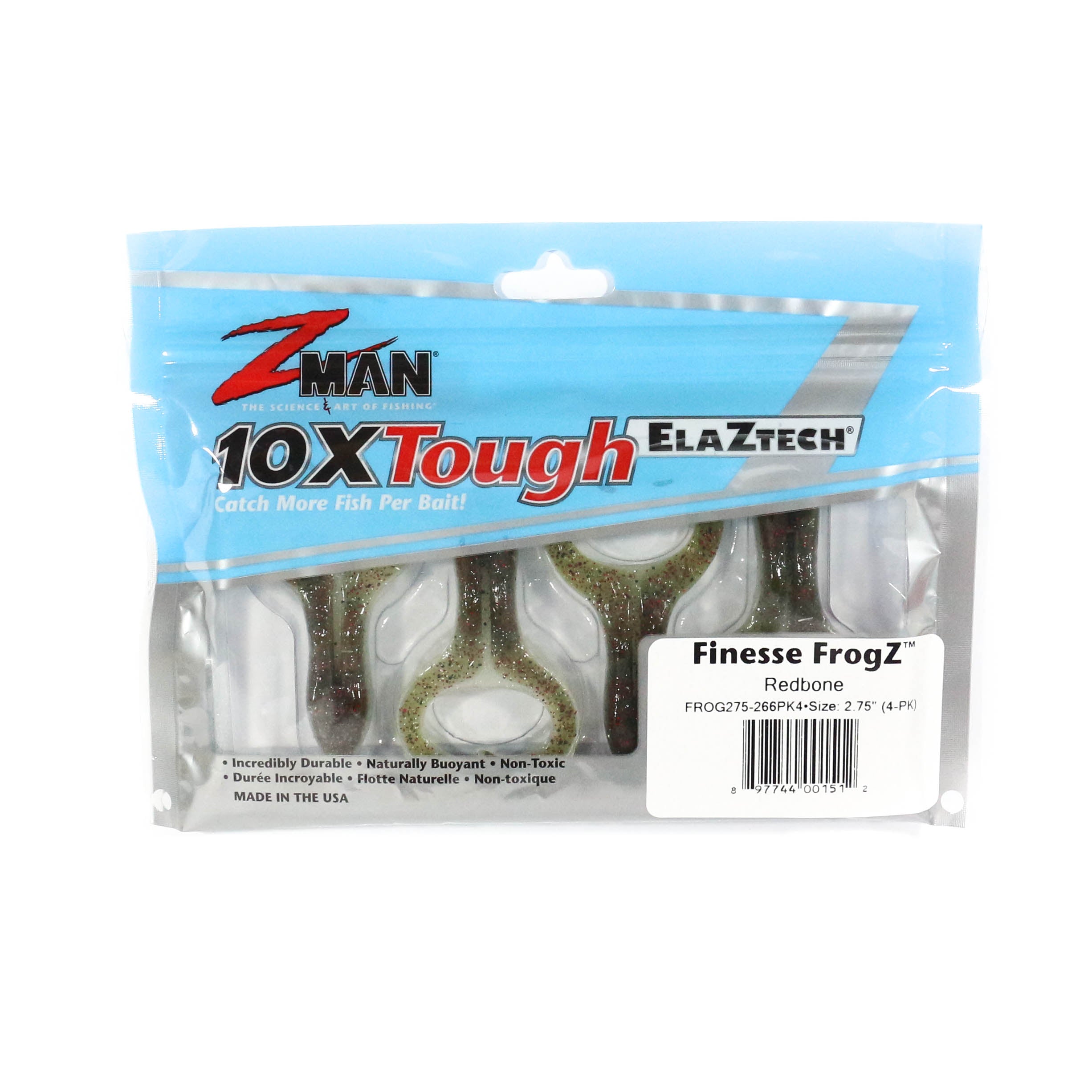 Zman Soft Lure Finesse FrogZ 2.75 Inch 4/Pack Redbone Glow (1512)
