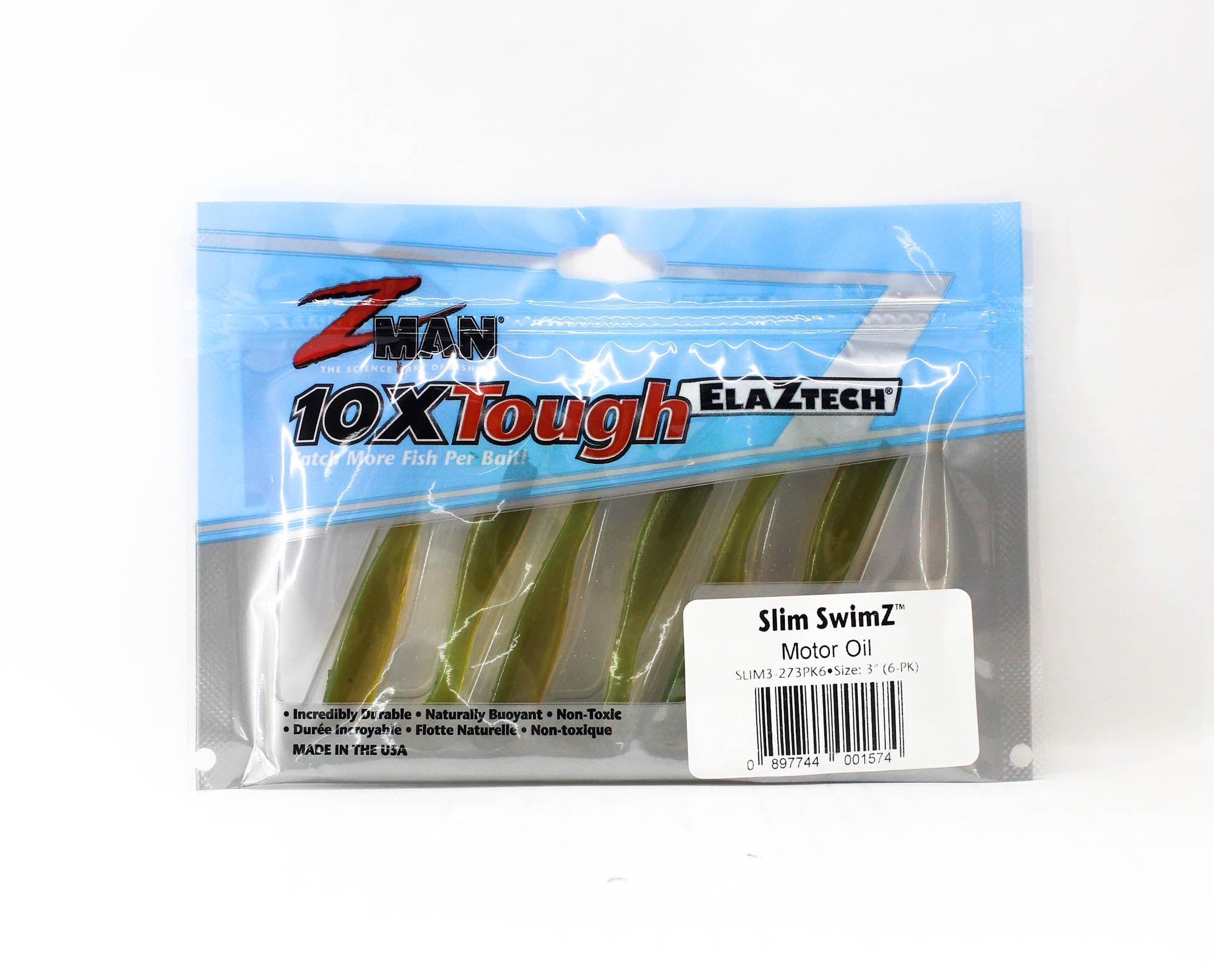 Zman Soft Lure Slim SwimZ 3 Inch 6/Pack Motor Oil (1574)