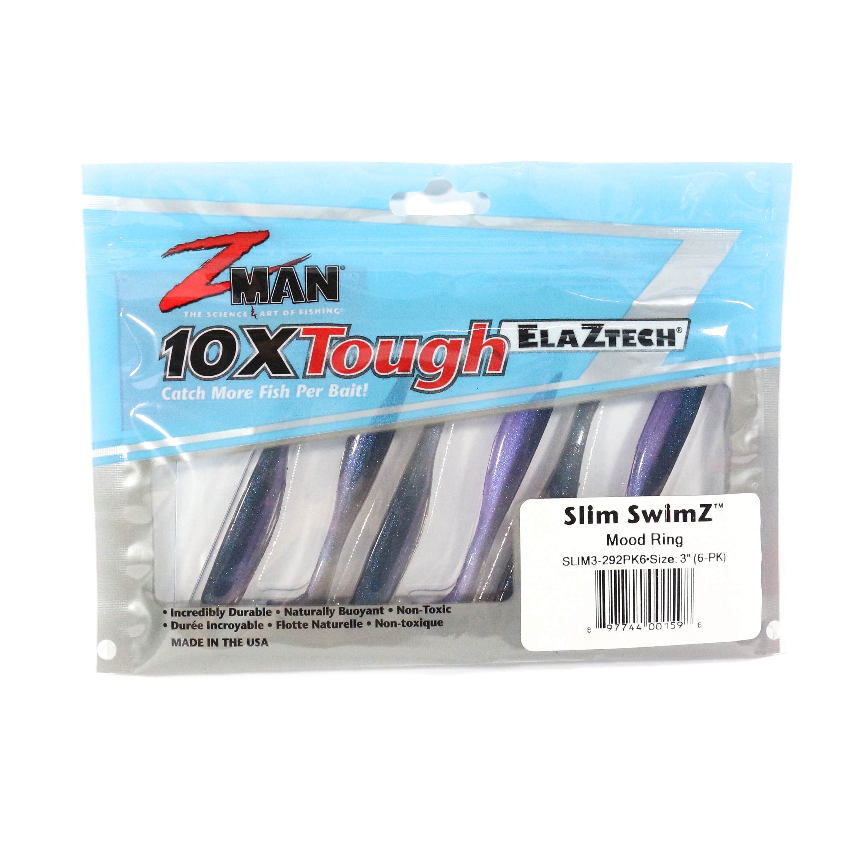 Zman Soft Lure Slim SwimZ 3 Inch 6/Pack Mood Ring (1598)