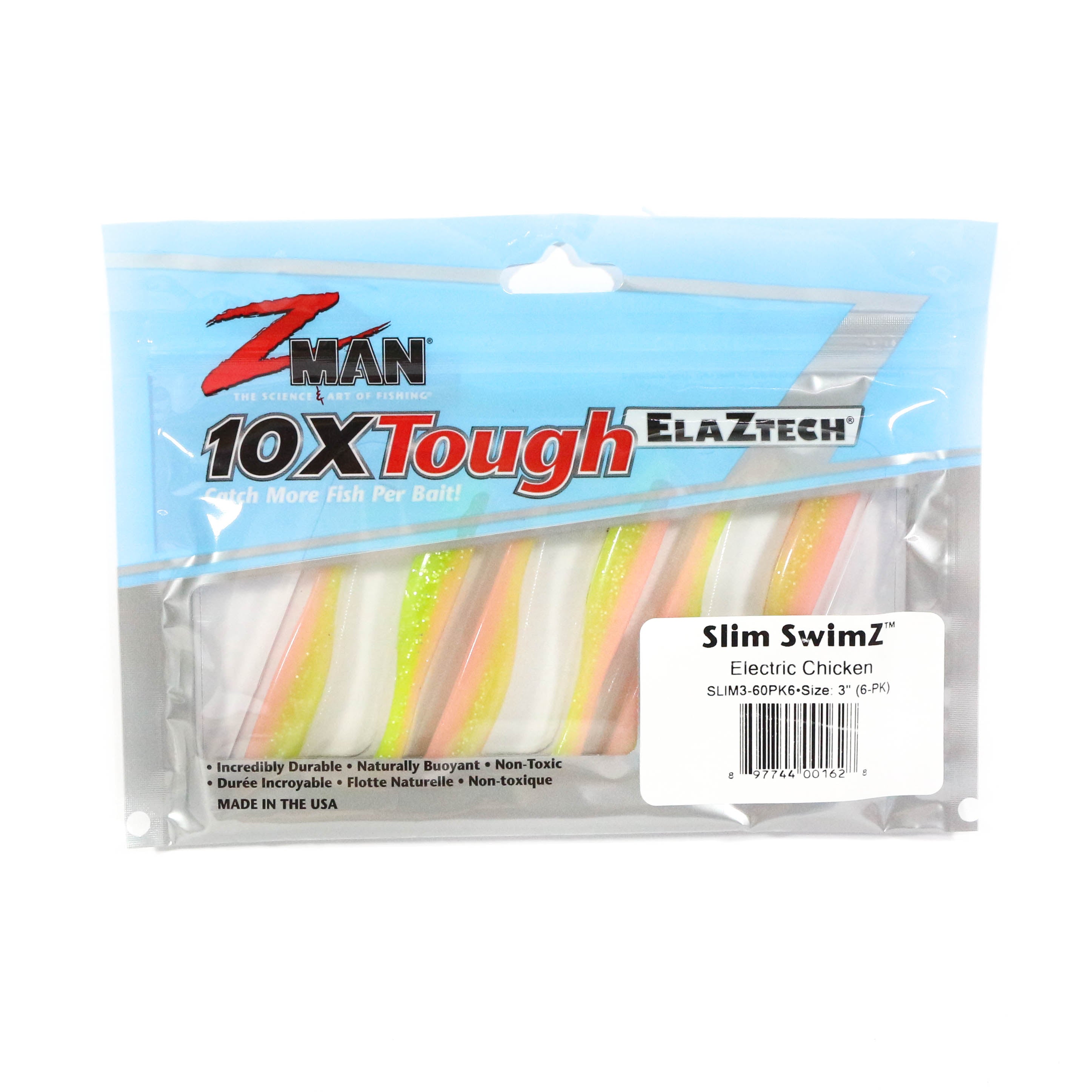 Zman Soft Lure Slim SwimZ 3 Inch 6/Pack Electric Chicken (1628)