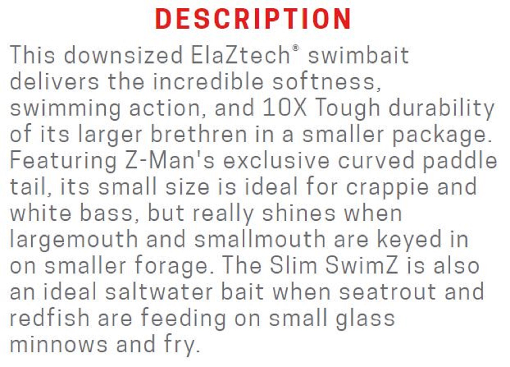 Zman Soft Lure Slim SwimZ 3 Inch 6/Pack Space Guppy (1635)