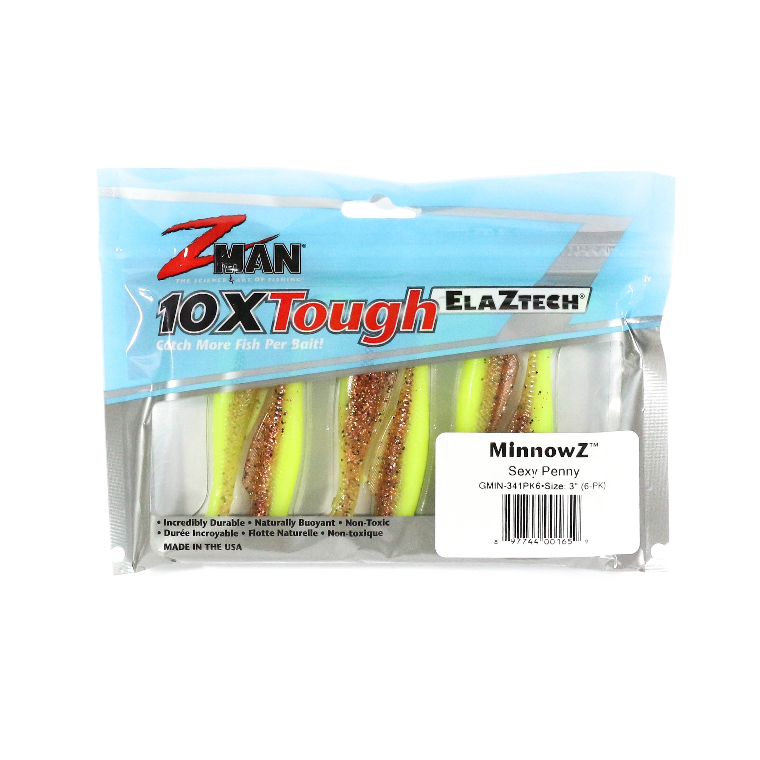 Zman Soft Lure MinnowZ 3 Inch 6/Pack Sexy Penny (1659)