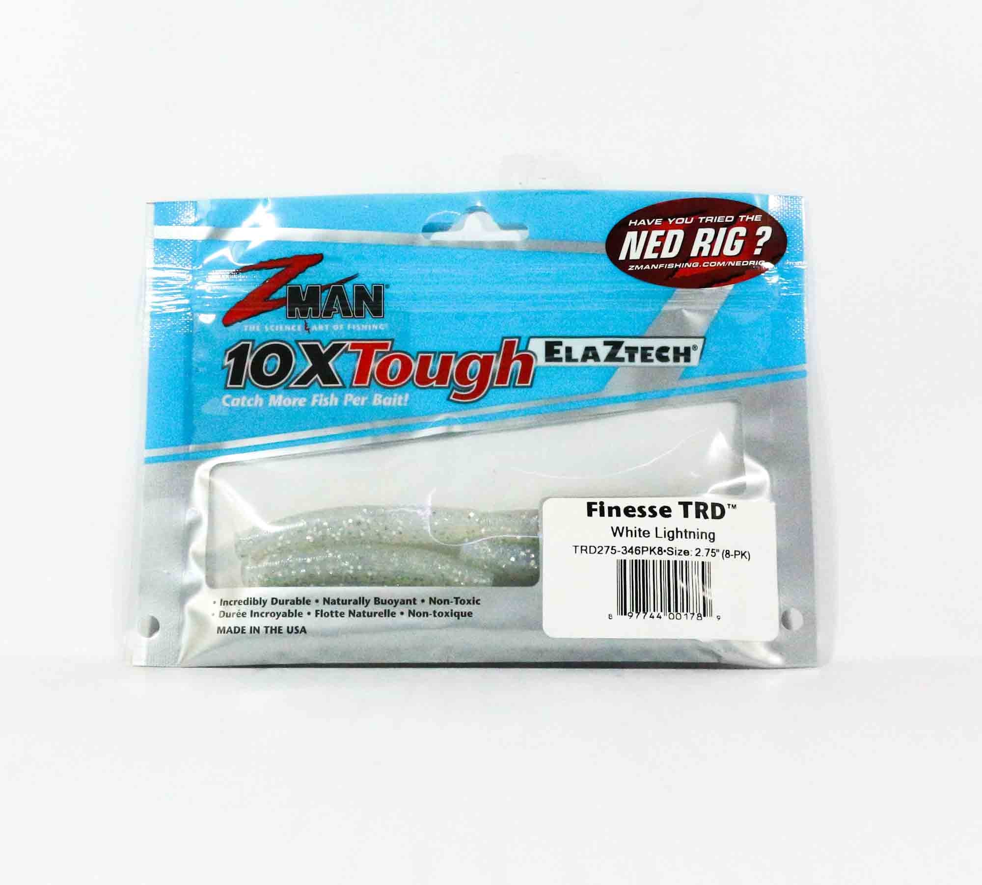 Zman Soft Lure Finesse TRD 2.75 Inch 8/Pack White Lightning (1789)
