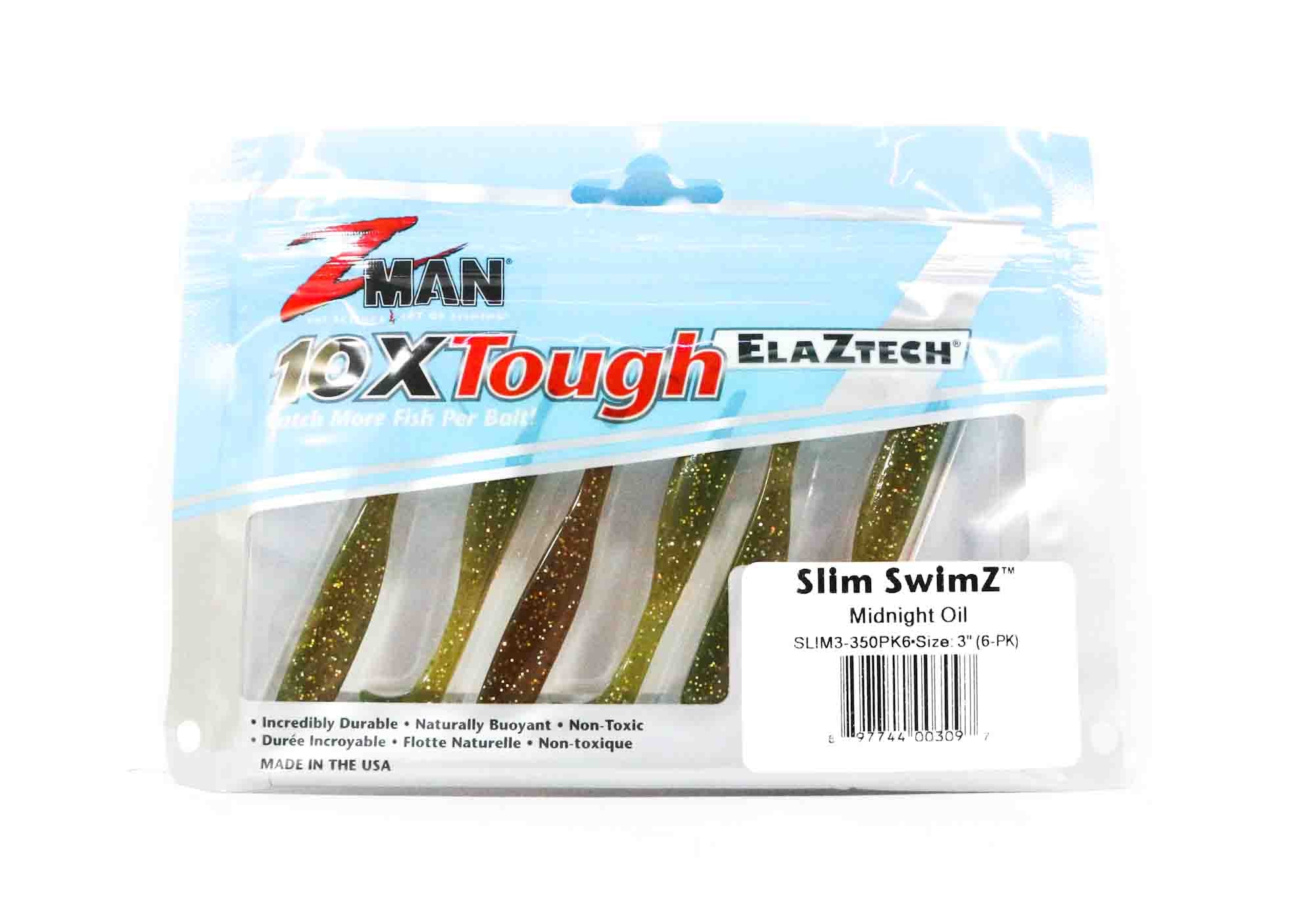 Zman Soft Lure Slim SwimZ 3 Inch 6/Pack Midnight Oil (3097)