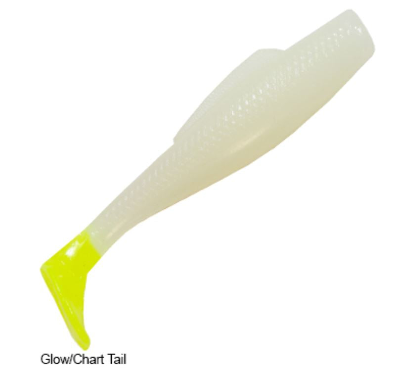 Zman Soft Lure MinnowZ 3 Inch 6/Pack Glow Chart Tail (3103)