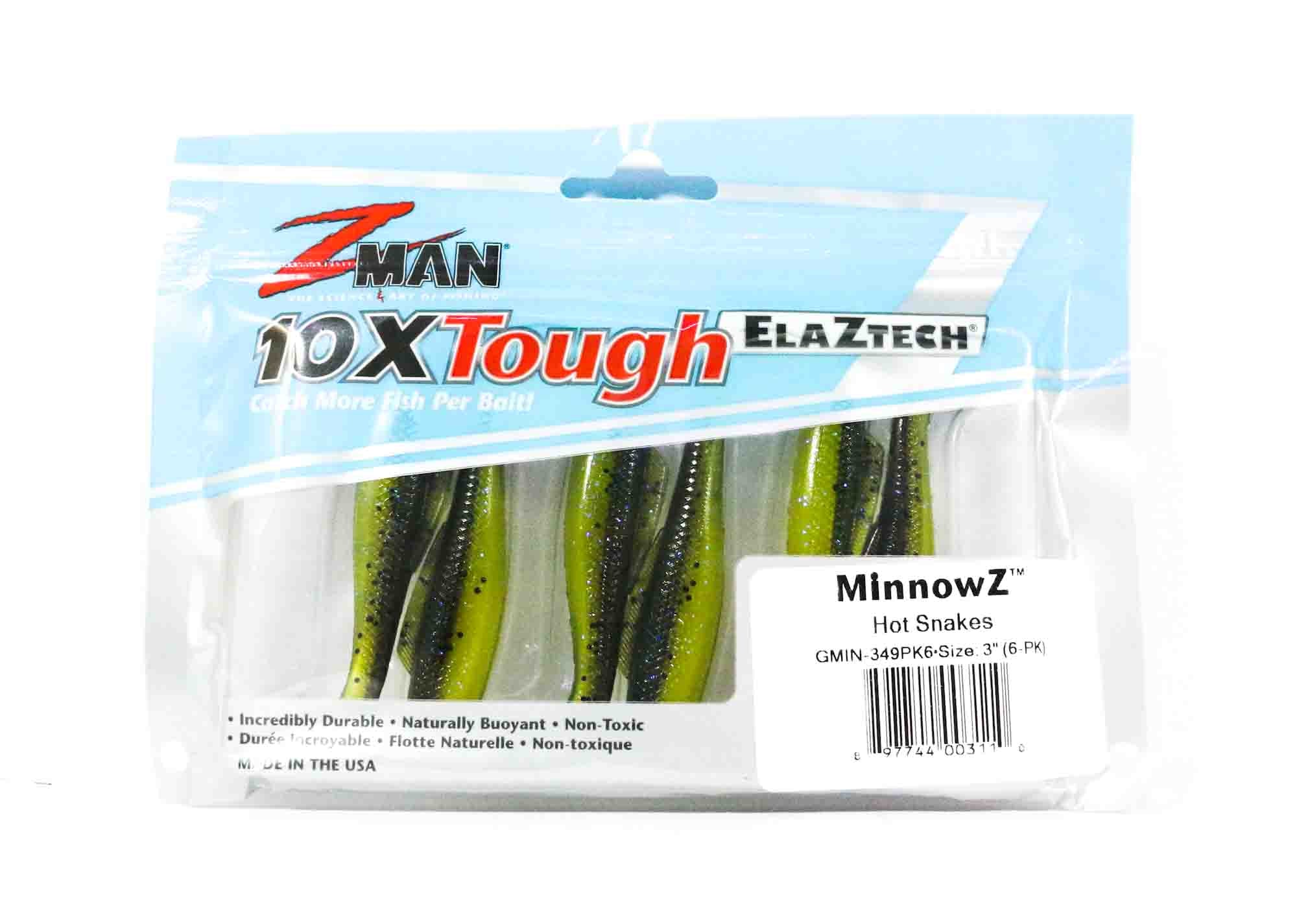 Zman Soft Lure MinnowZ 3 Inch 6/Pack Hot Snakes (3110)