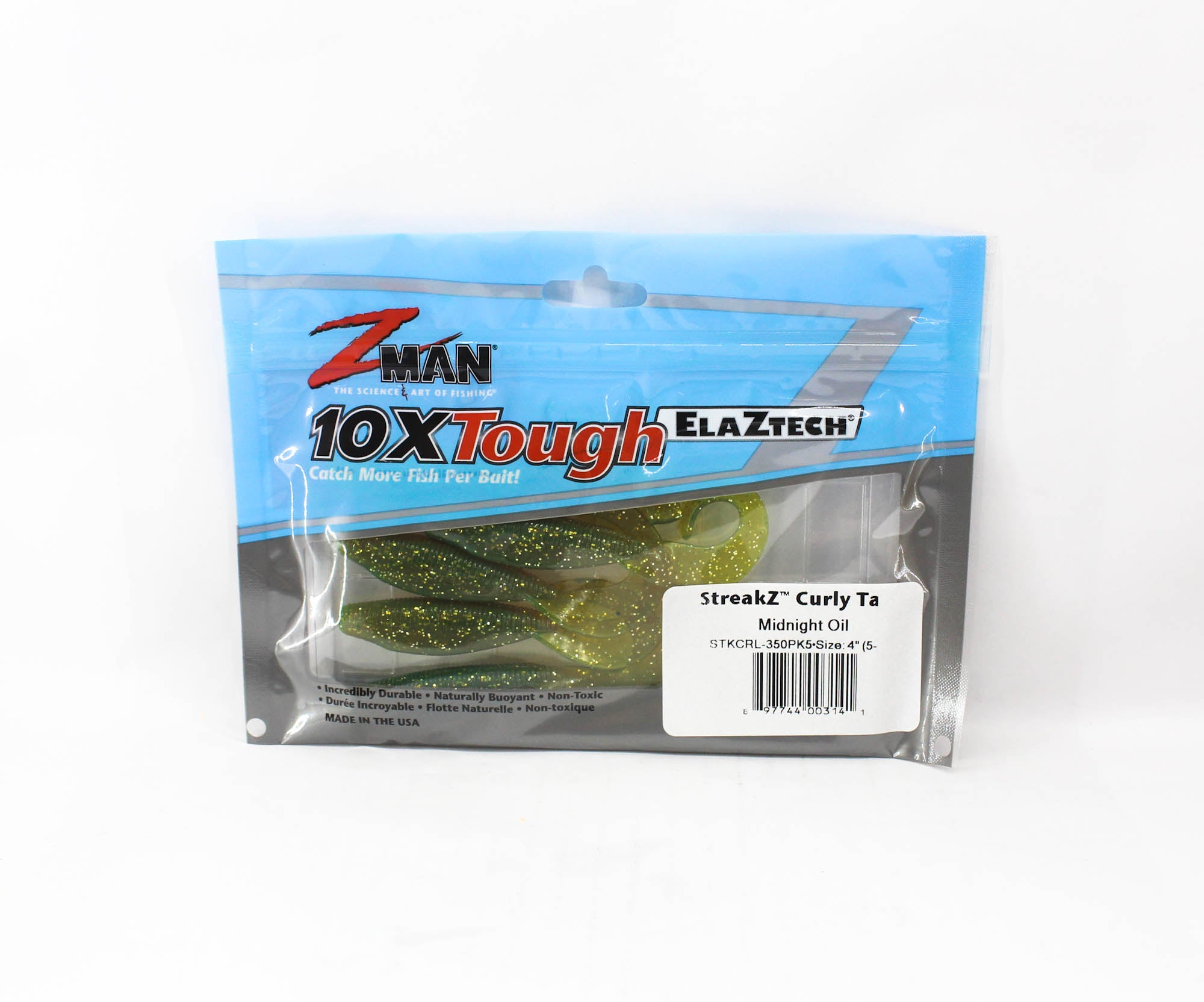 Zman Soft Lure StreakZ Curly 4 Inch 5/Pack Midnight Oil (3141)