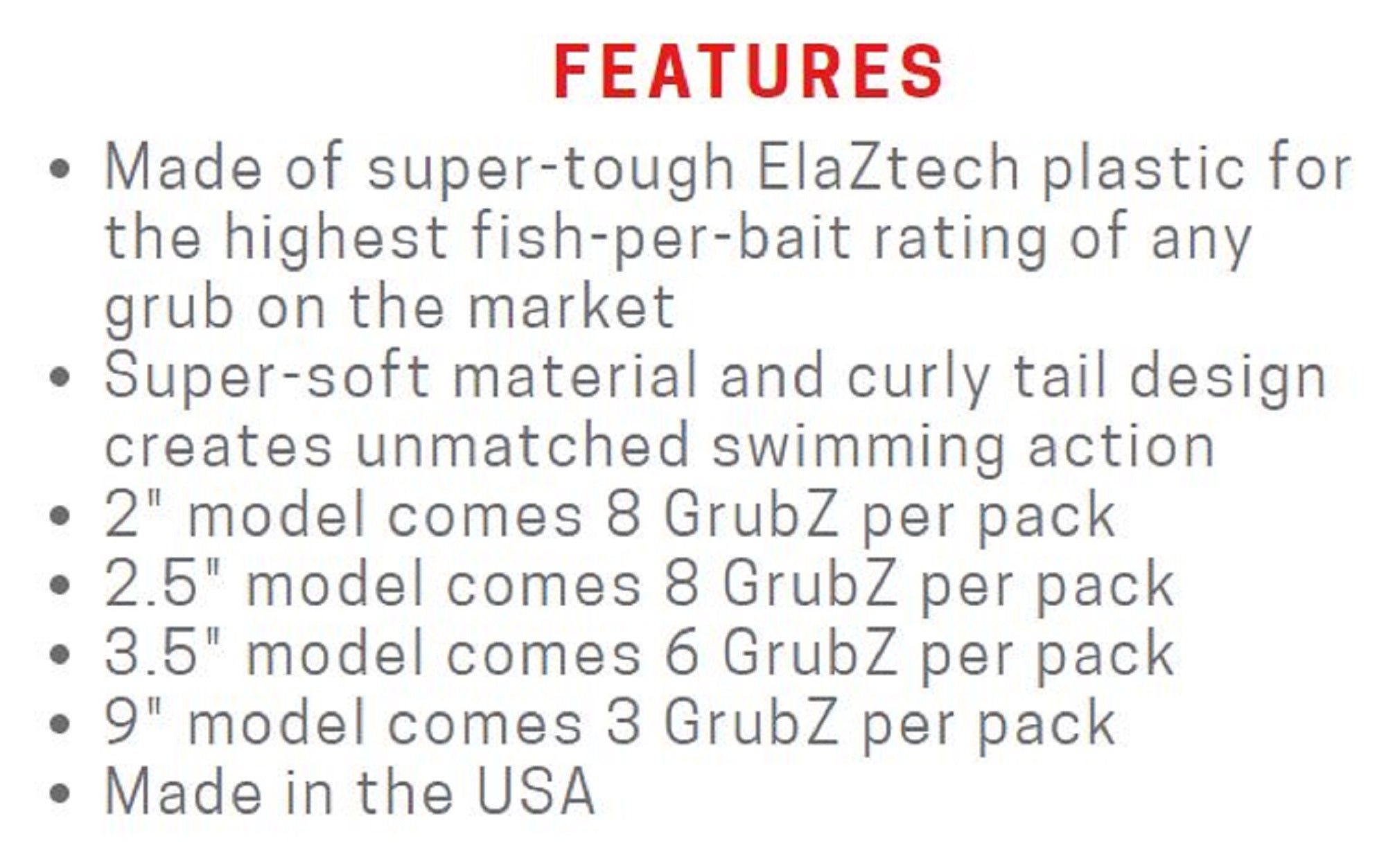Zman Soft Lure GrubZ 2.5 Inch 8/Pack Midnight Oil (3523)