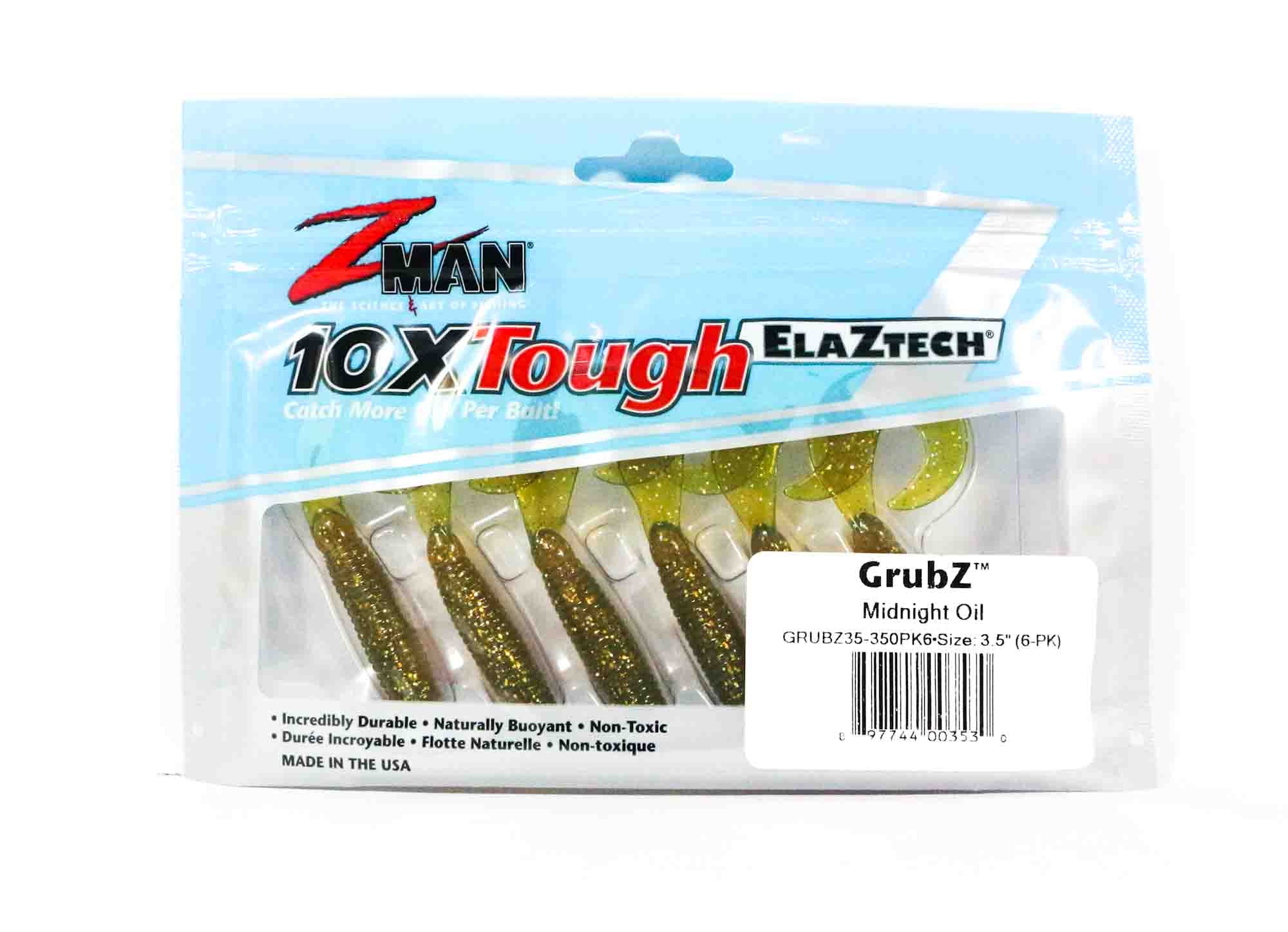 Zman Soft Lure GrubZ 3.5 Inch 6/Pack Midnight Oil (3530)