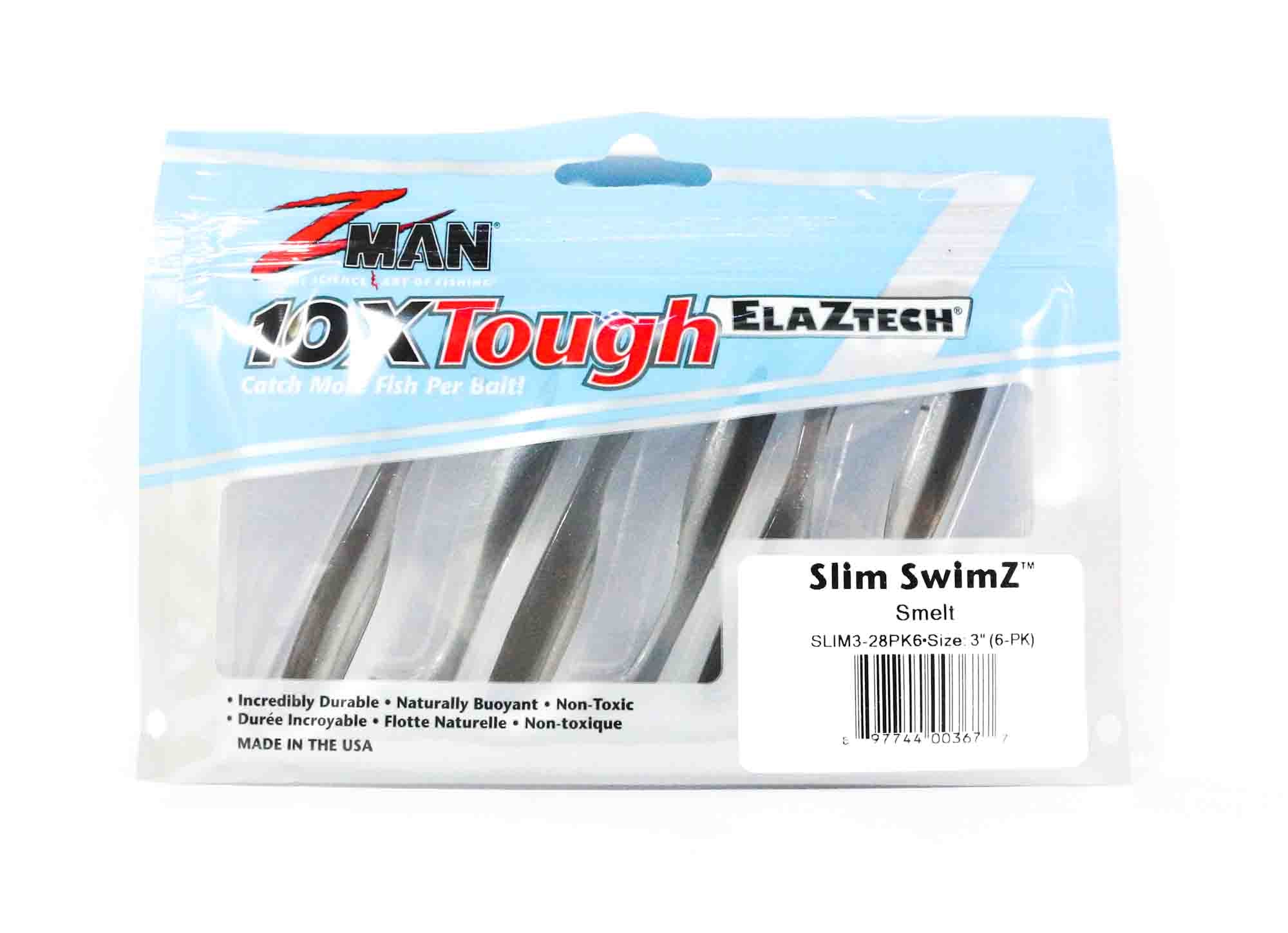 Zman Soft Lure Slim SwimZ 3 Inch 6/Pack Smelt (3677)