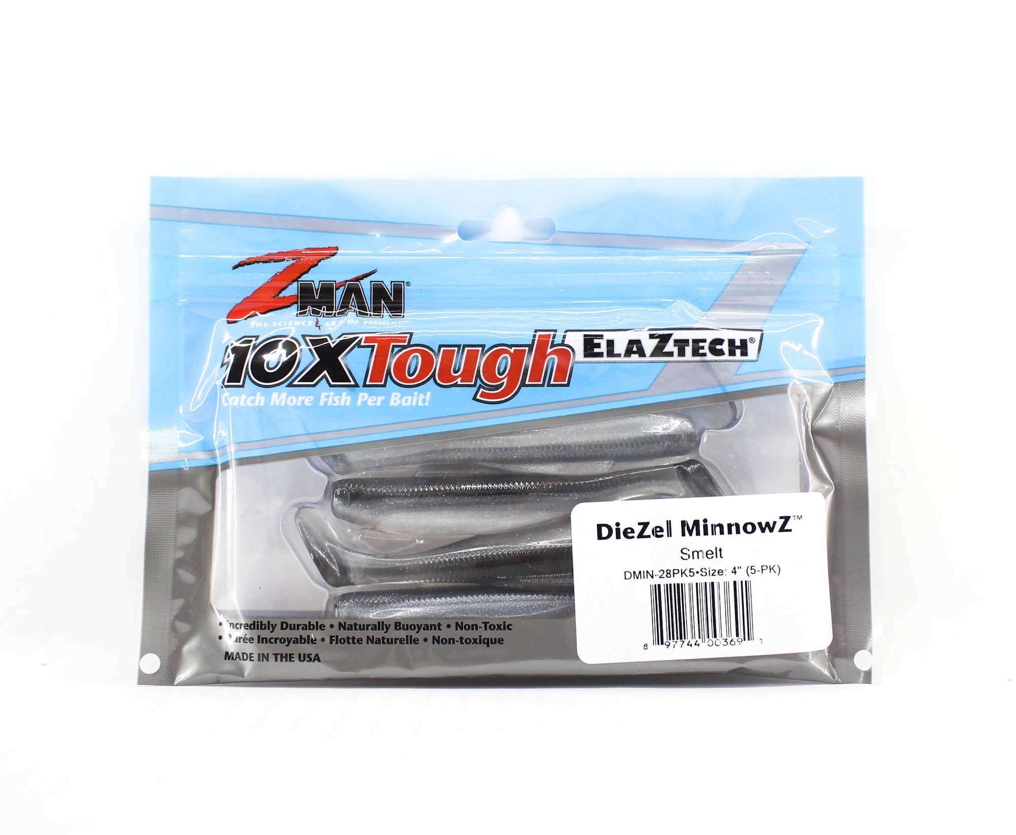 Zman Soft Lure Diezel MinnowZ 4 Inch 5/Pack Smelt (3691)