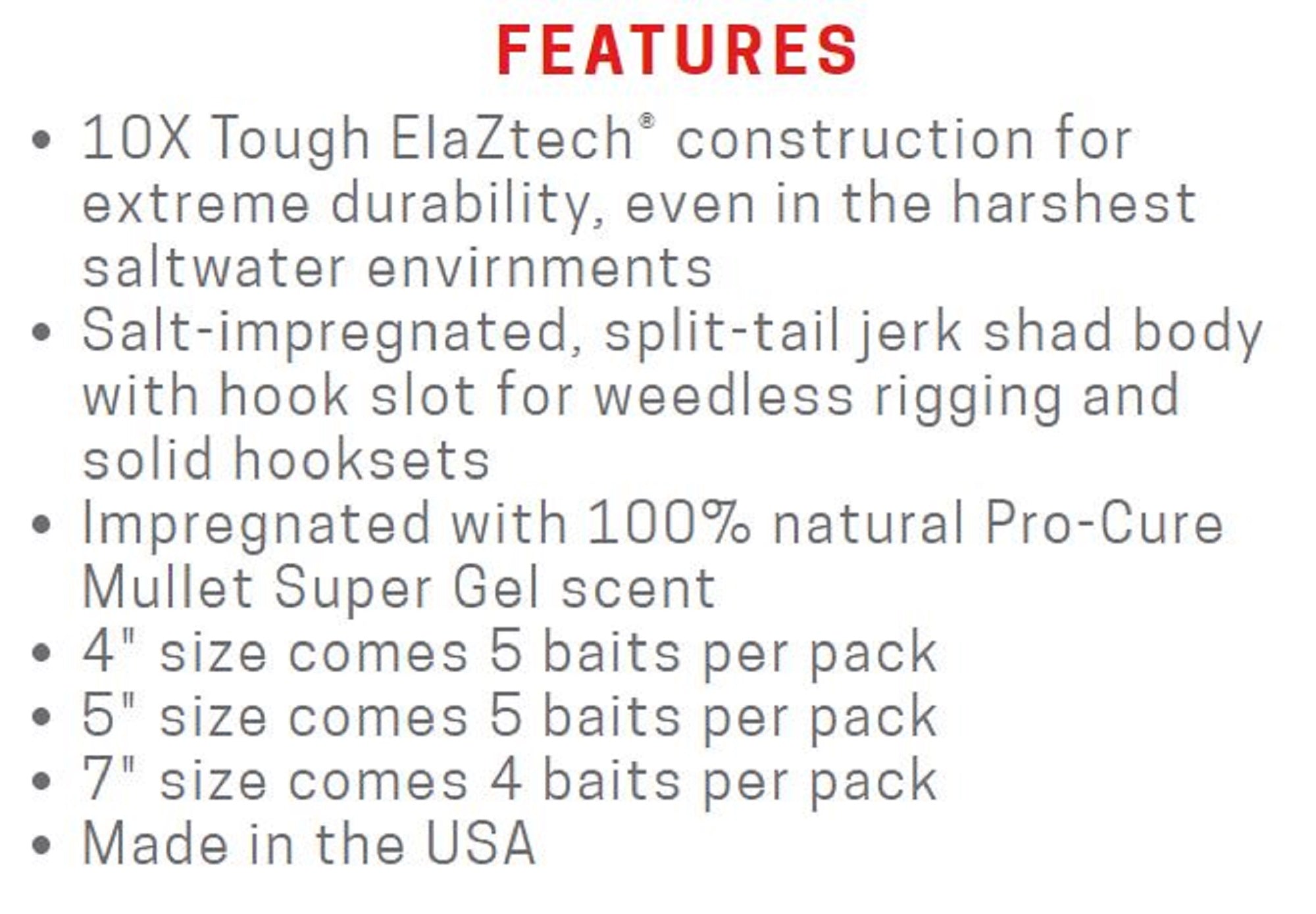 Zman Soft Lure Jerk ShadZ 4 Inch 5/Pack Smoky Shad (4407)