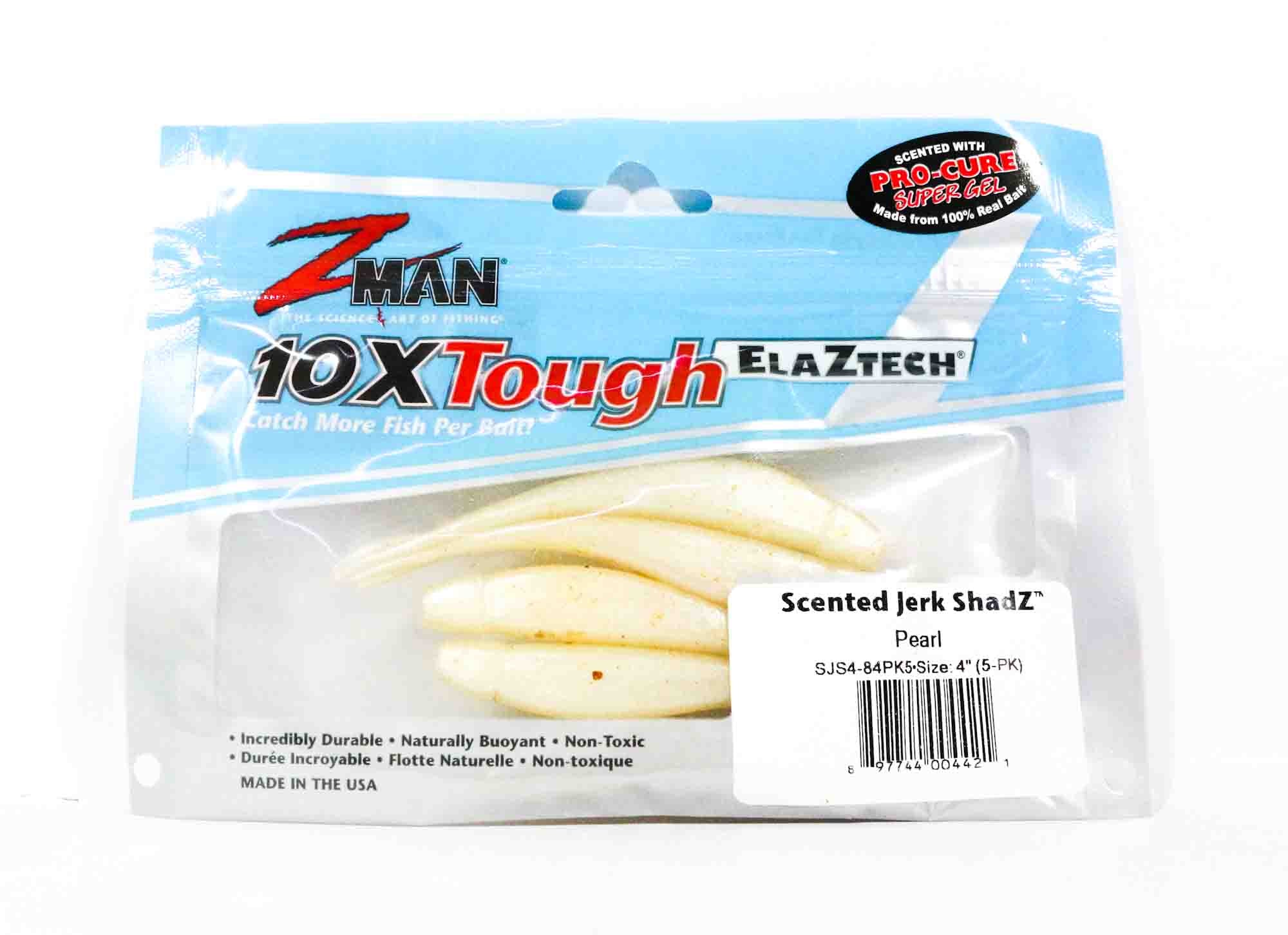 Zman Soft Lure Jerk ShadZ 4 Inch 5/Pack Pearl (4421)