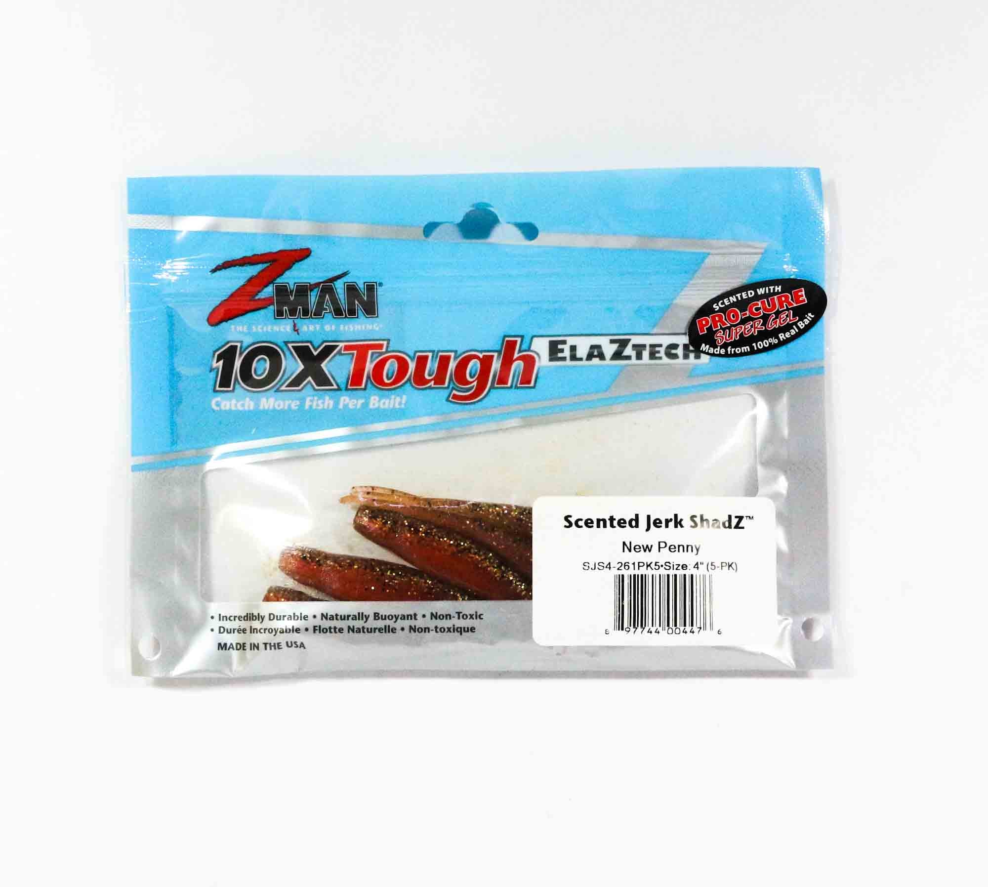 Zman Soft Lure Jerk ShadZ 4 Inch 5/Pack New Penny (4476)