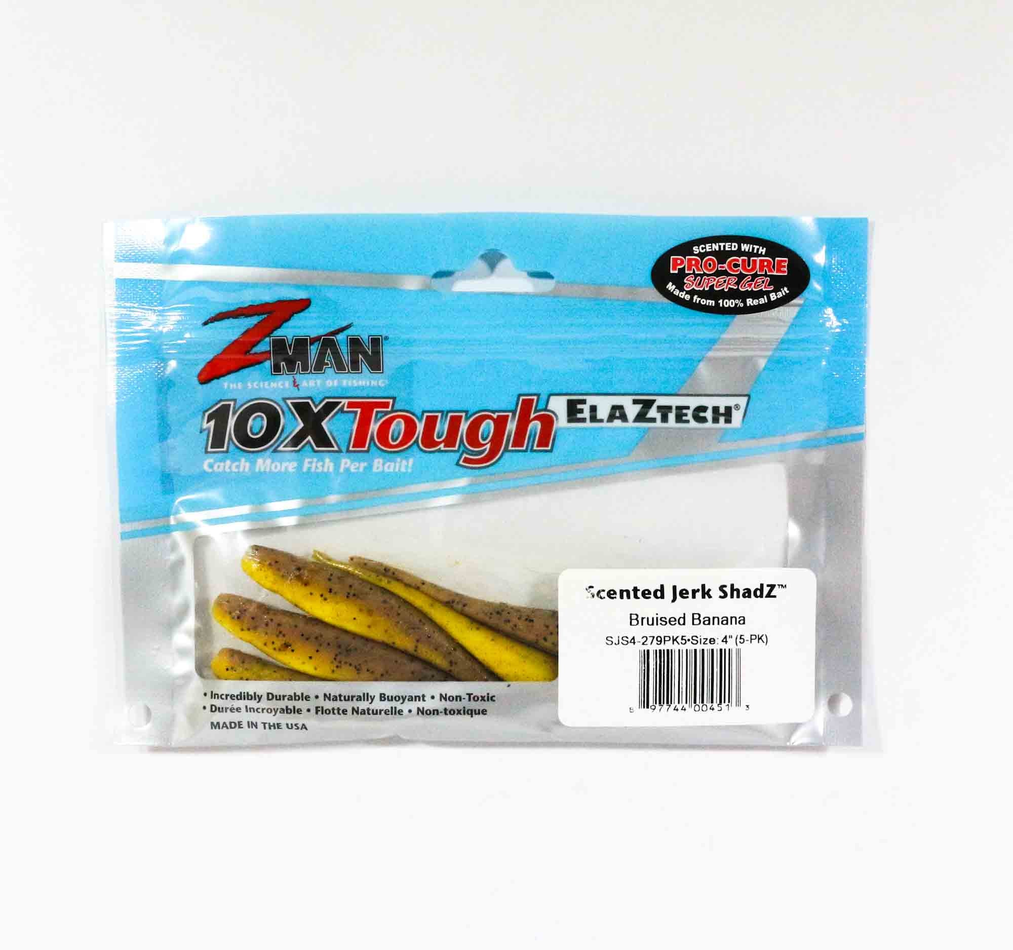 Zman Soft Lure Jerk ShadZ 4 Inch 5/Pack Bruised Banana (4513)