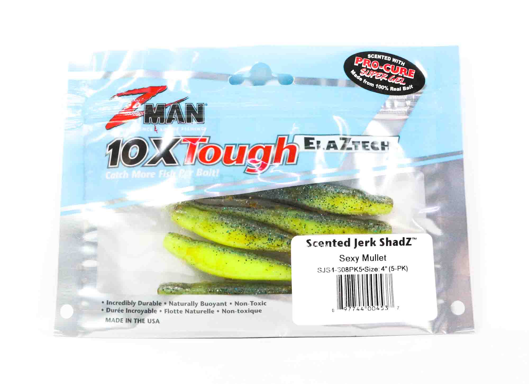 Zman Soft Lure Jerk ShadZ 4 Inch 5/Pack Sexy Mullet (4537)