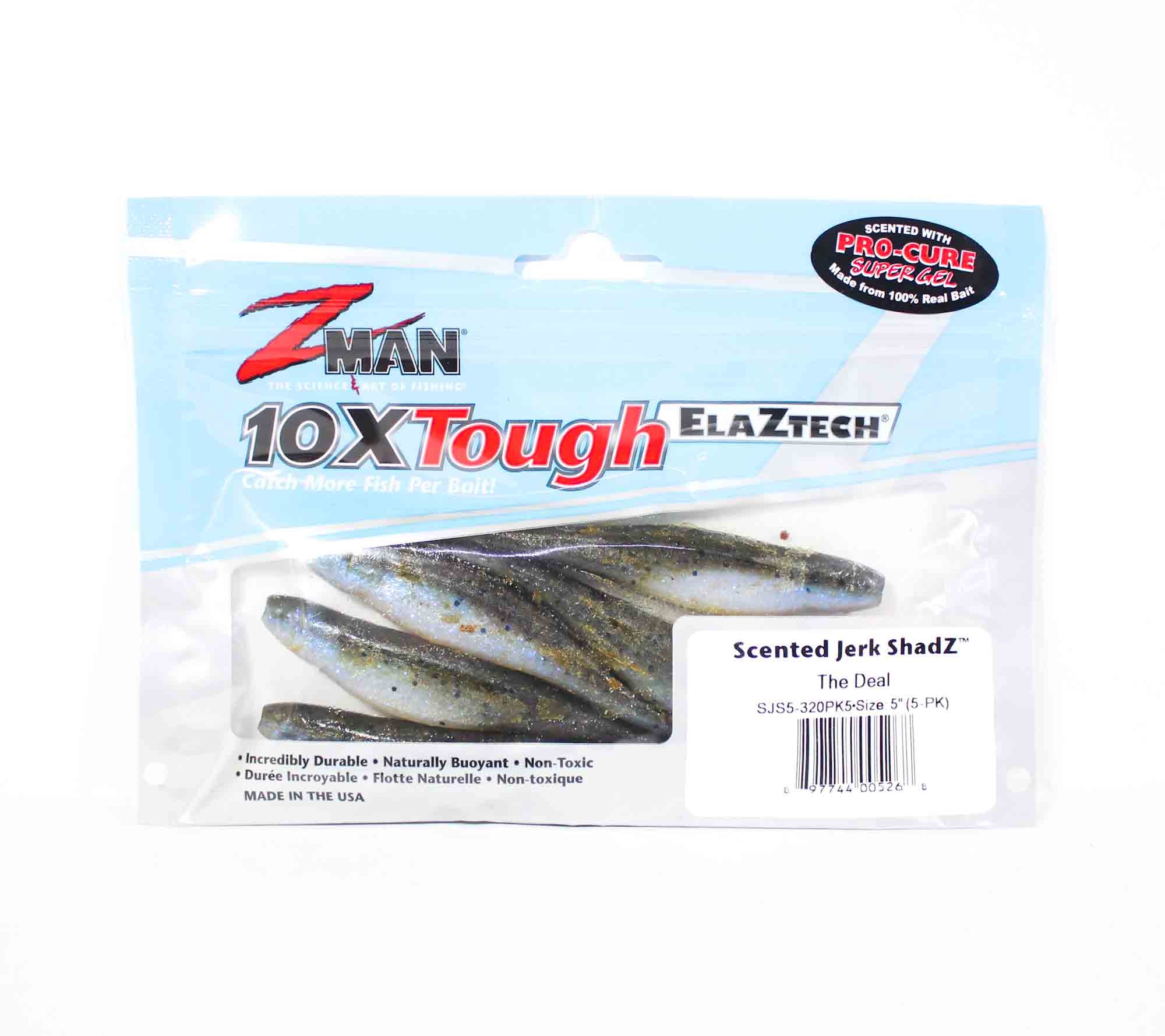 Zman Soft Lure Jerk ShadZ 5 Inch 5/Pack The Deal (5268)
